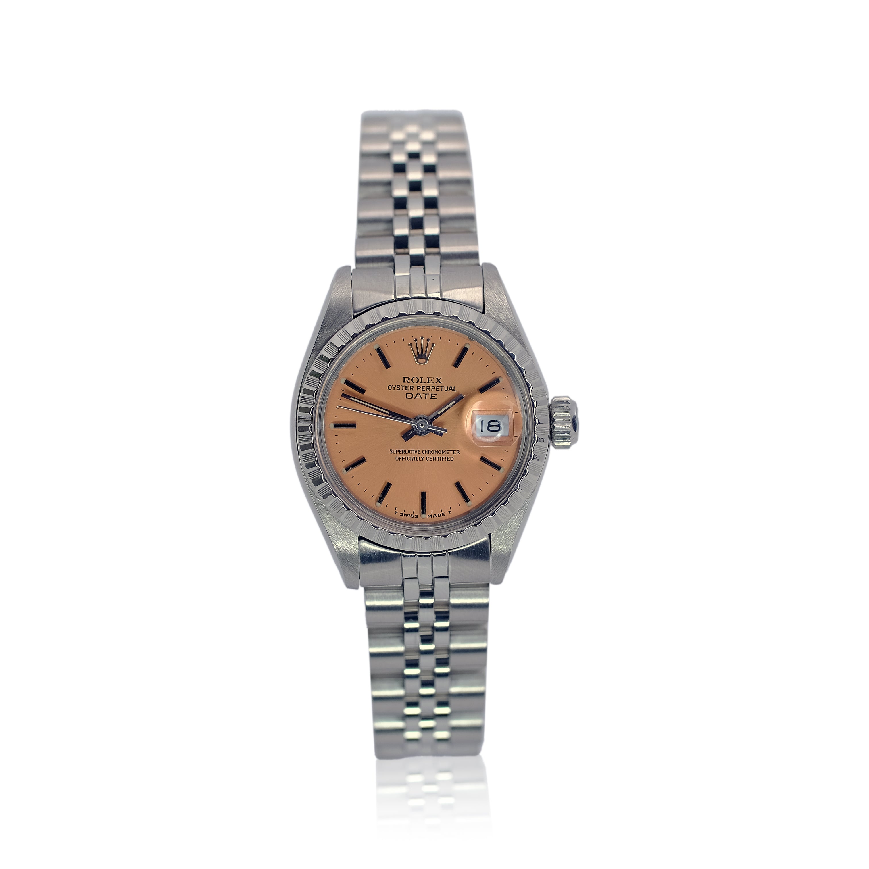 ROLEX OYSTER PERPETUAL DATE SALMON INDEX JUBILEE - Luxuriant Concierge