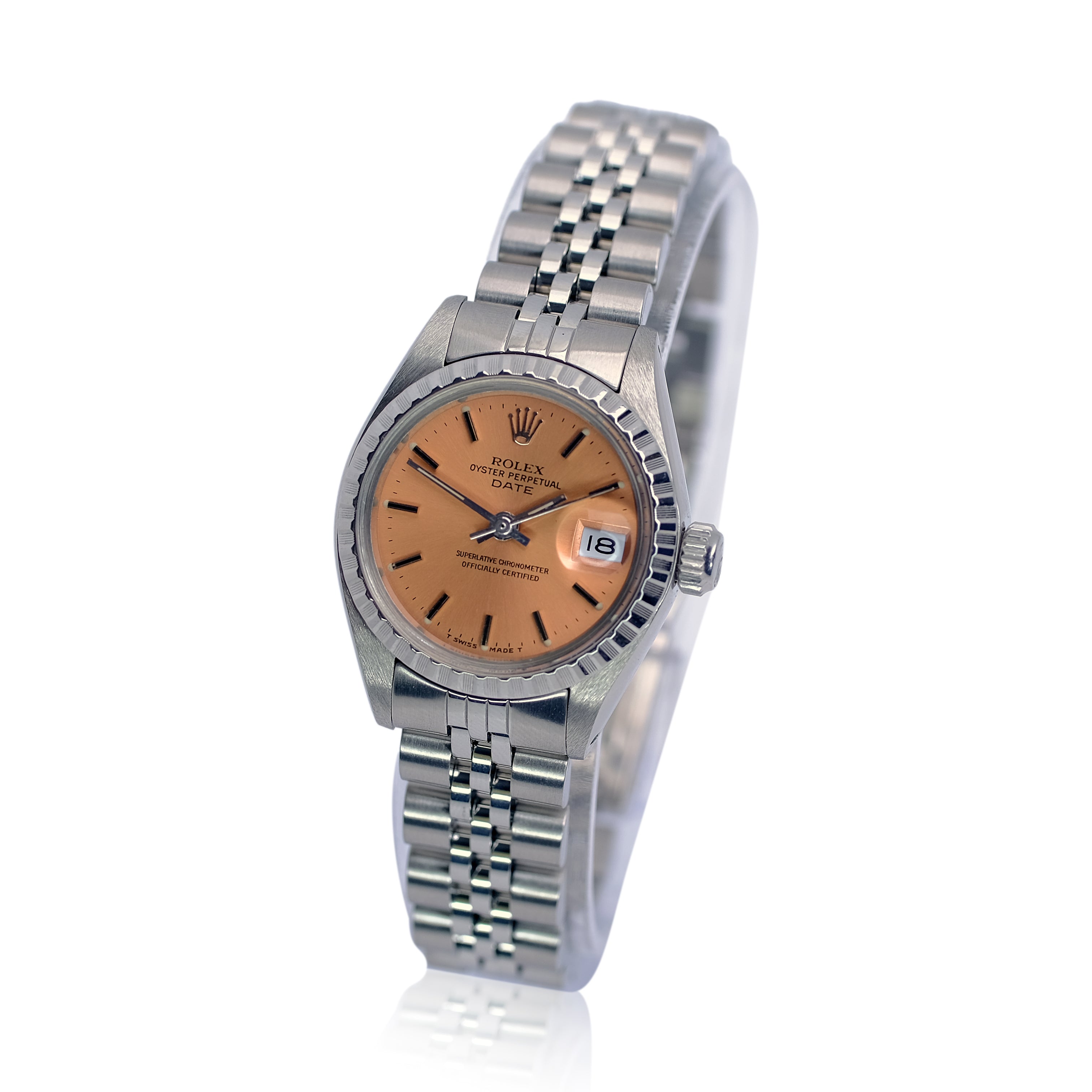 ROLEX OYSTER PERPETUAL DATE SALMON INDEX JUBILEE - Luxuriant Concierge