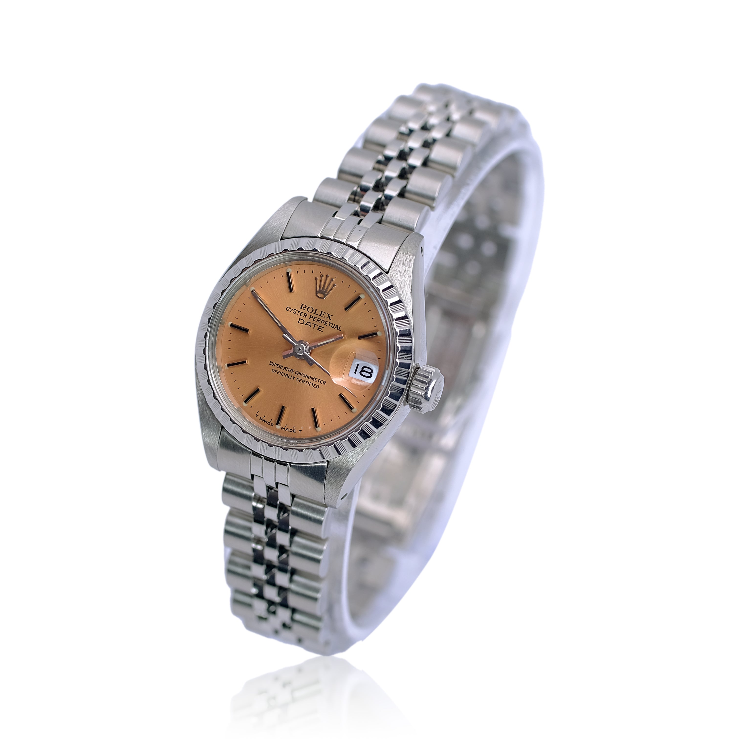 ROLEX OYSTER PERPETUAL DATE SALMON INDEX JUBILEE - Luxuriant Concierge