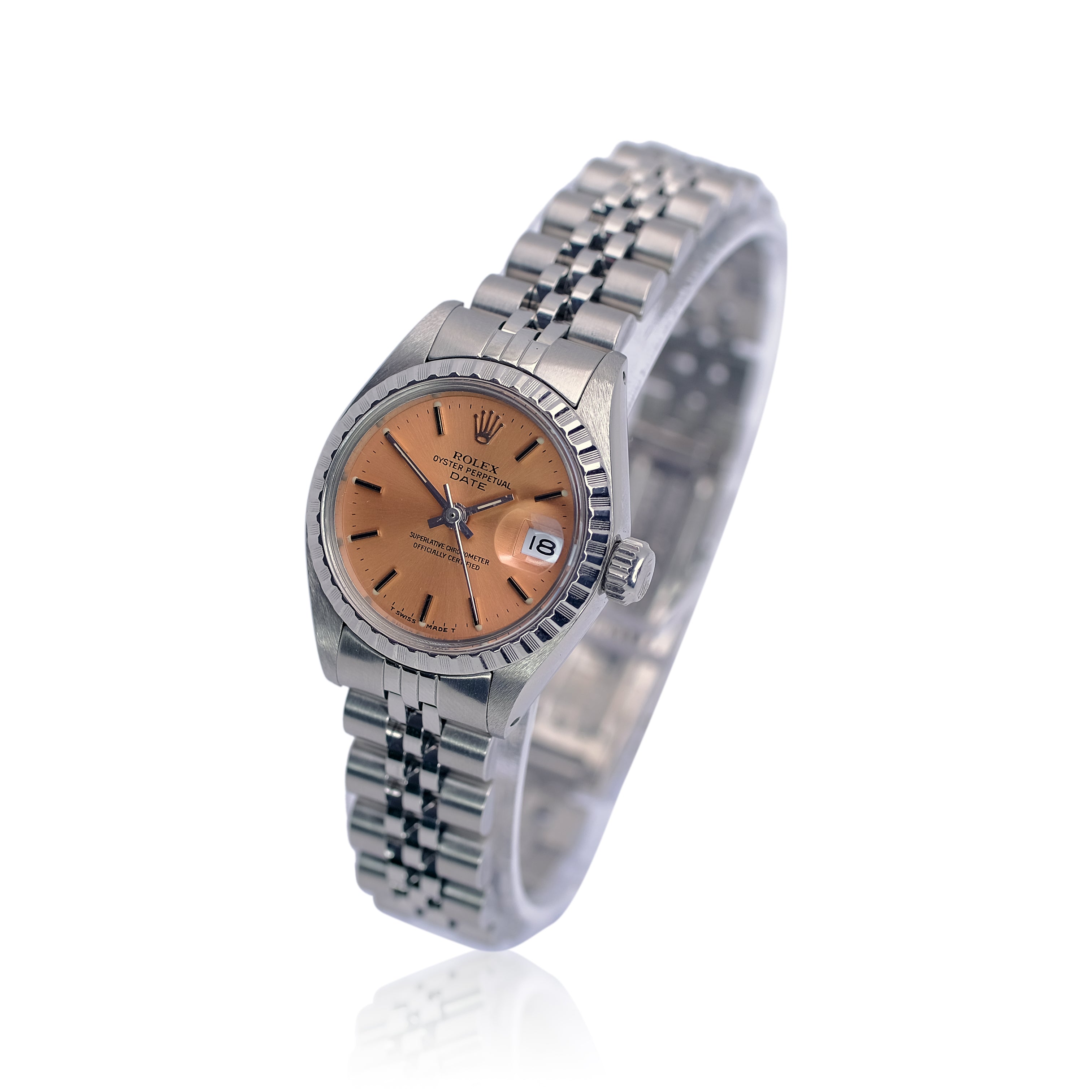 ROLEX OYSTER PERPETUAL DATE SALMON INDEX JUBILEE - Luxuriant Concierge