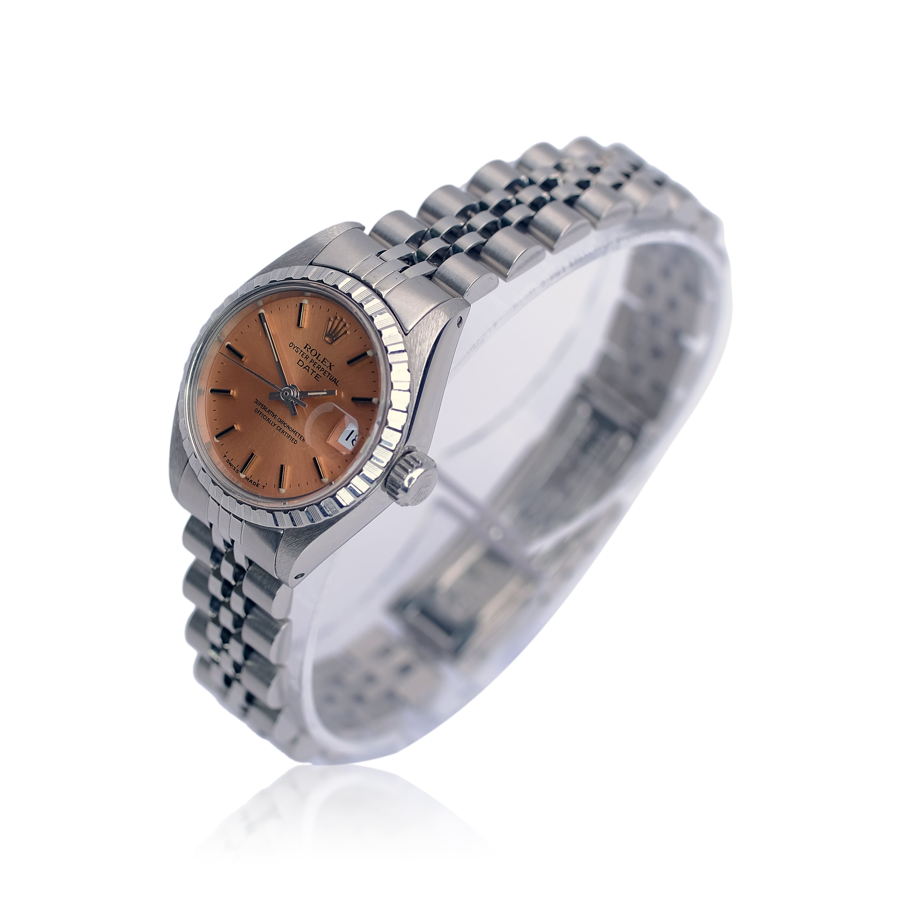 ROLEX OYSTER PERPETUAL DATE SALMON INDEX JUBILEE - Luxuriant Concierge