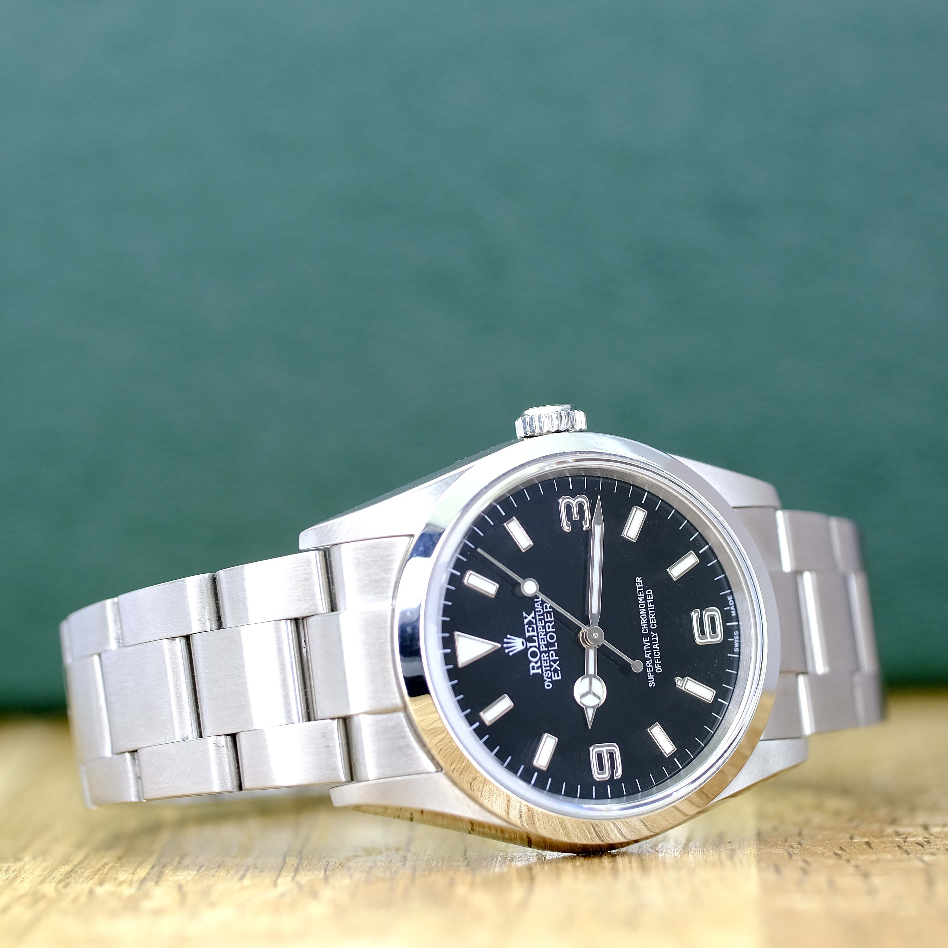 Rolex Explorer Black Dial Oyster Band Watch 114270 - Luxuriant Concierge