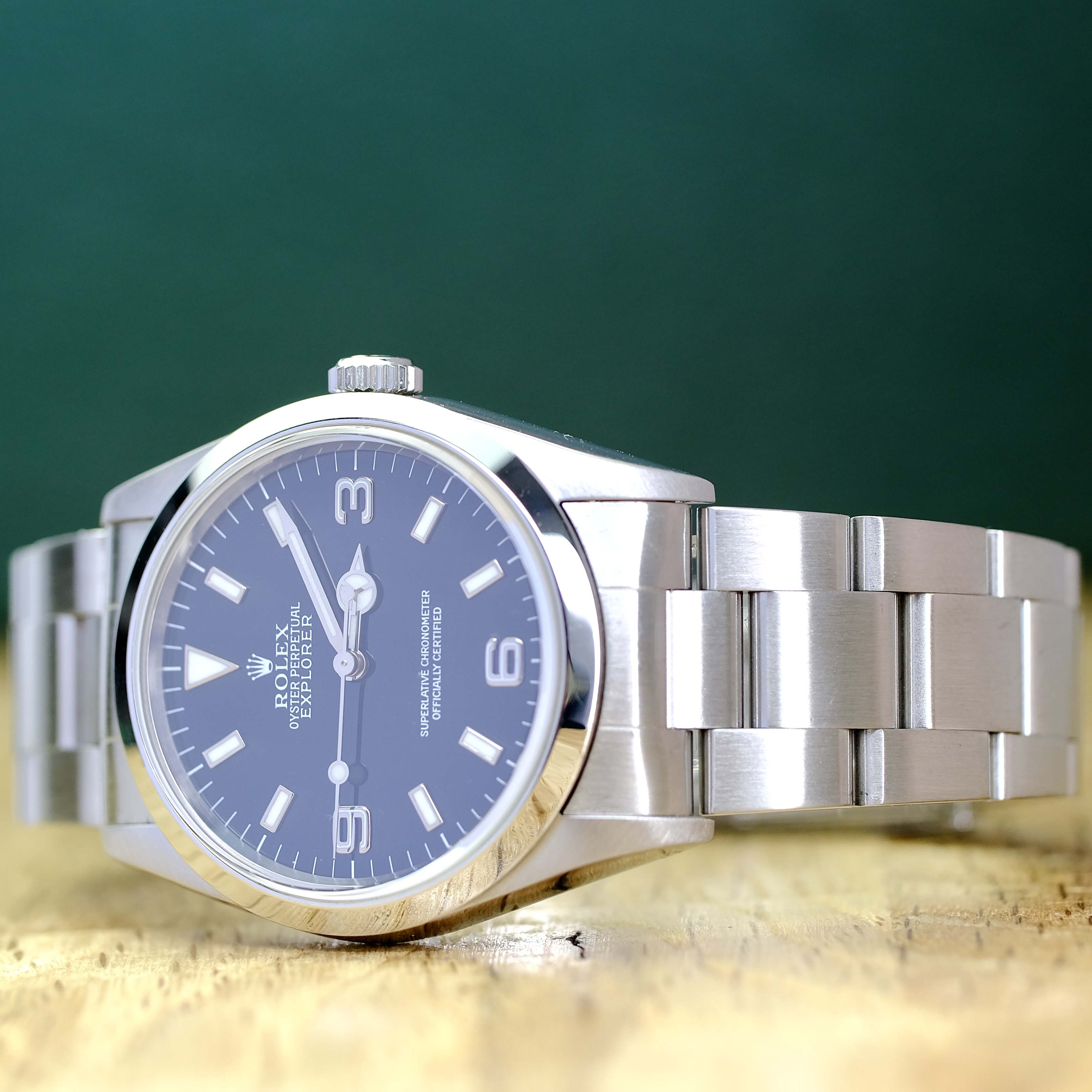 Rolex Explorer Black Dial Oyster Band 14270 - Luxuriant Concierge