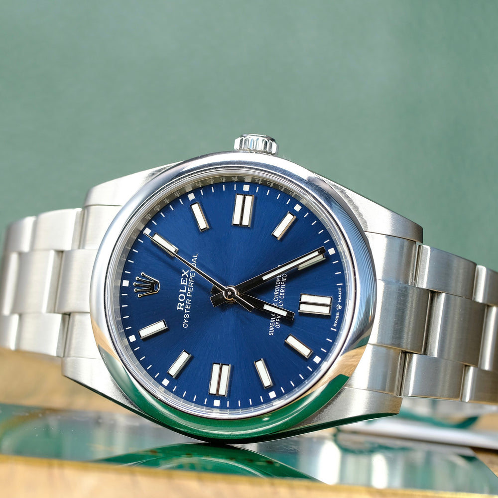 Rolex Oyster Perpetual Blue Index Dial Oyster Band 124300 - Luxuriant Concierge