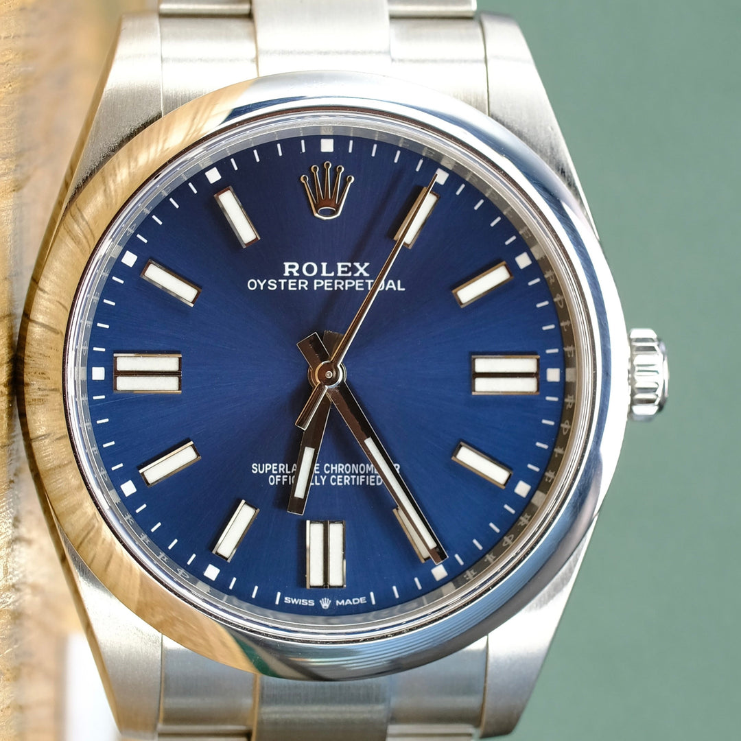 Rolex Oyster Perpetual Blue Index Dial Oyster Band 124300 - Luxuriant Concierge