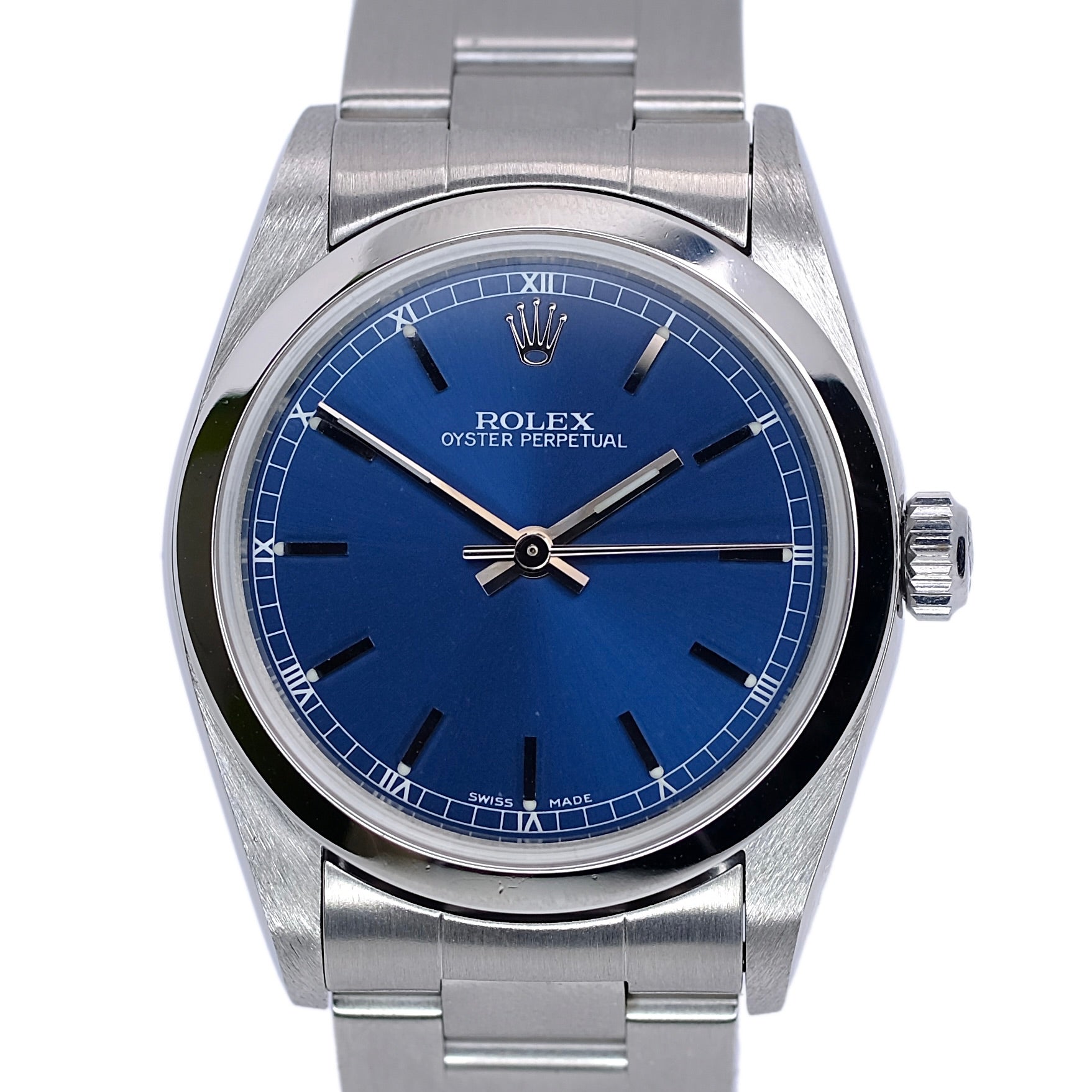 Rolex Oyster Perpetual Mid-Size Blue Index Dial Oyster Band Watch YR-2001 77080 - Luxuriant Concierge