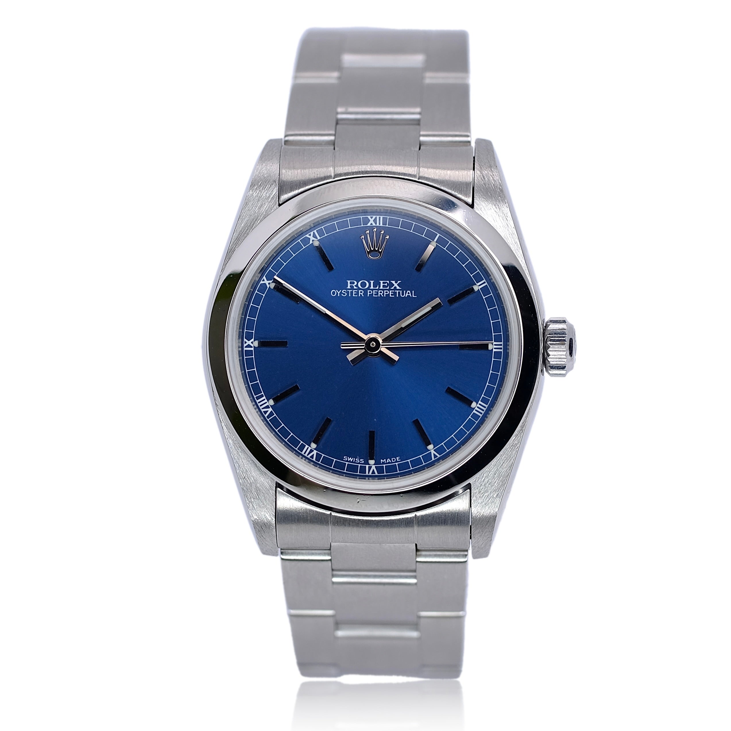 Rolex Oyster Perpetual Mid-Size Blue Index Dial Oyster Band Watch YR-2001 77080 - Luxuriant Concierge