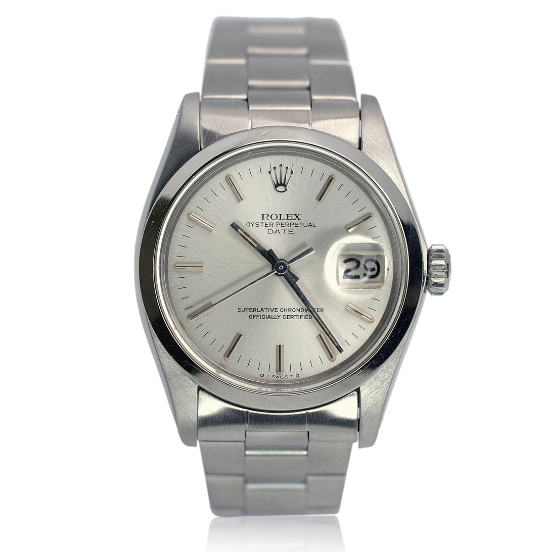 ROLEX DATE SILVER INDEX "SIGMA" OYSTER BAND 1500 - Luxuriant Concierge