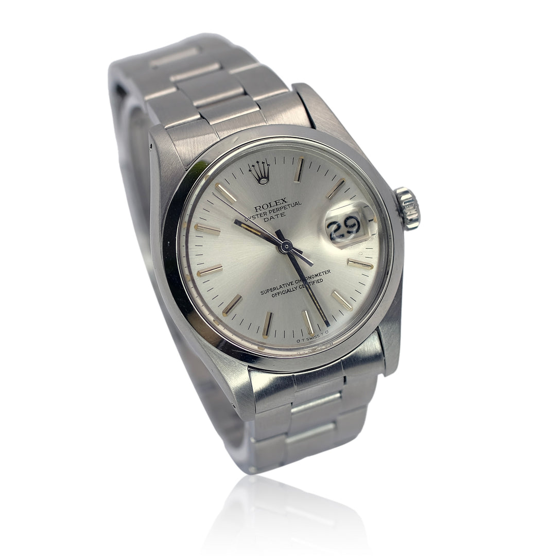 ROLEX DATE SILVER INDEX "SIGMA" OYSTER BAND 1500 - Luxuriant Concierge