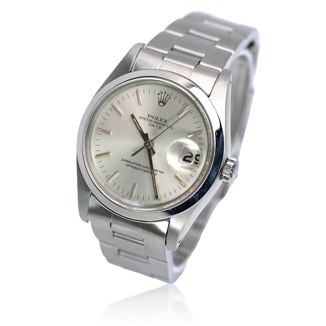 ROLEX DATE SILVER INDEX "SIGMA" OYSTER BAND 1500 - Luxuriant Concierge