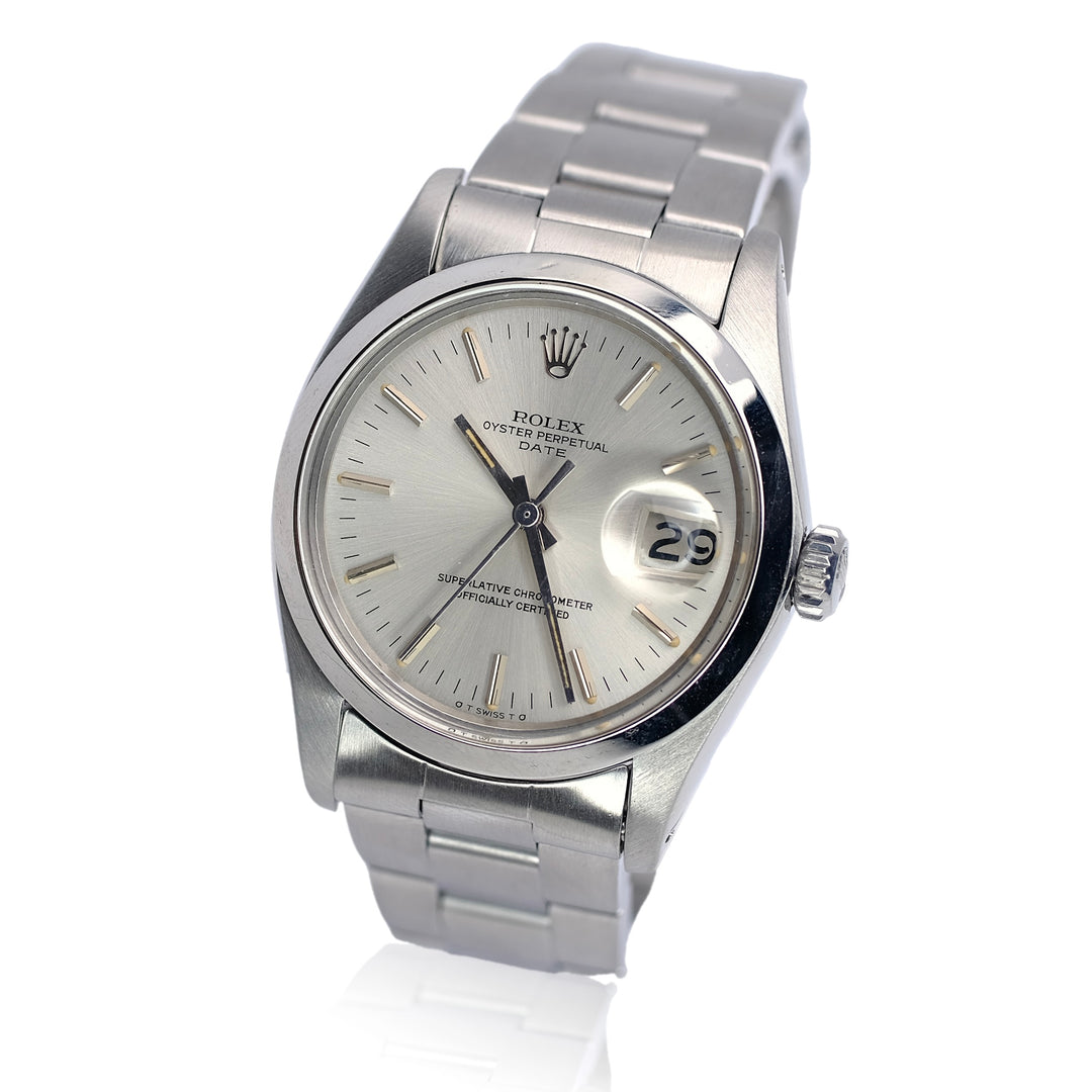 ROLEX DATE SILVER INDEX "SIGMA" OYSTER BAND 1500 - Luxuriant Concierge