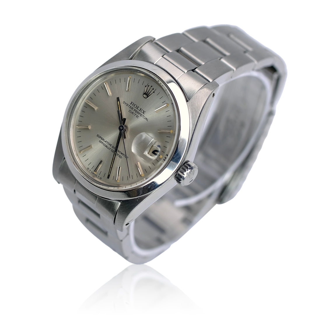 ROLEX DATE SILVER INDEX "SIGMA" OYSTER BAND 1500 - Luxuriant Concierge