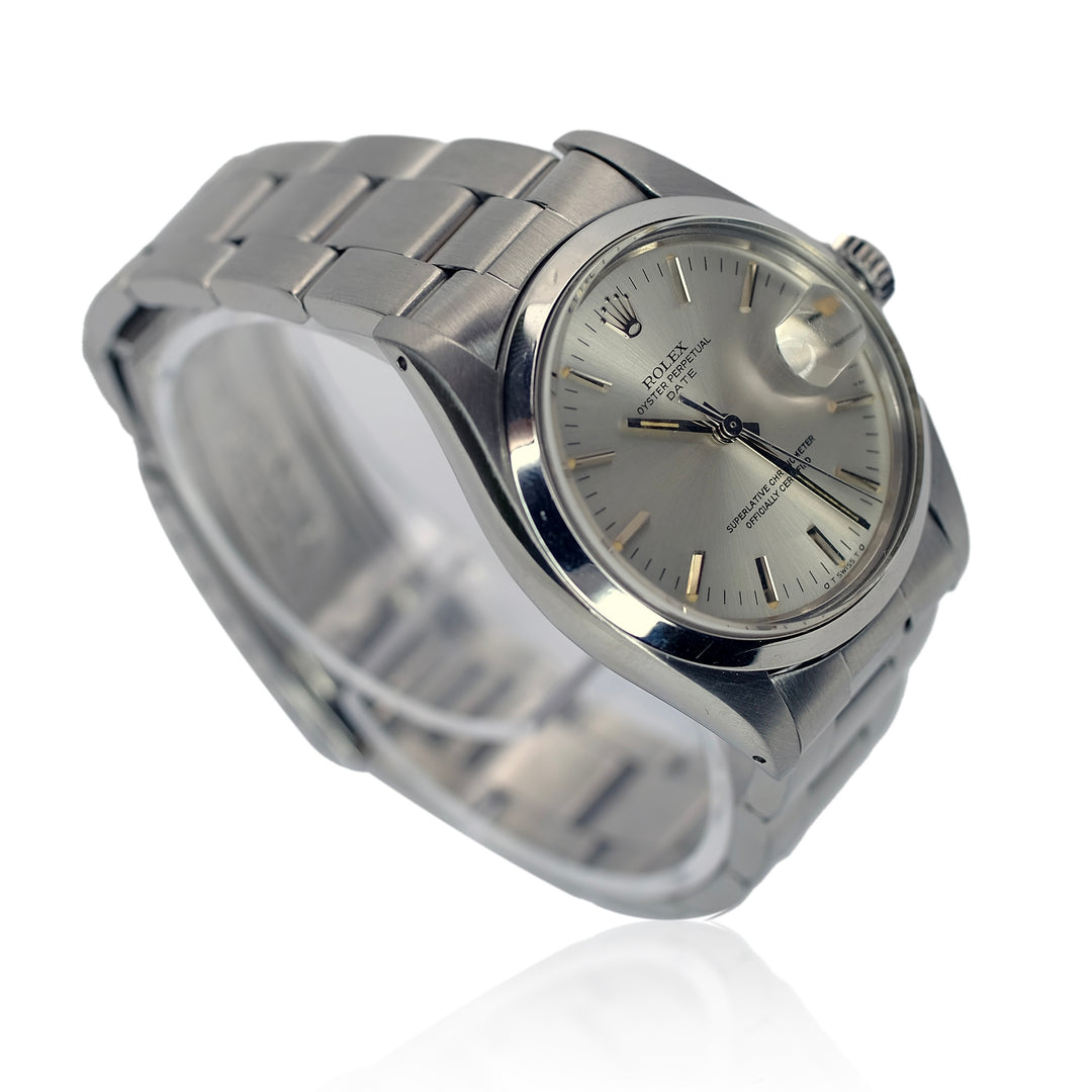 ROLEX DATE SILVER INDEX "SIGMA" OYSTER BAND 1500 - Luxuriant Concierge