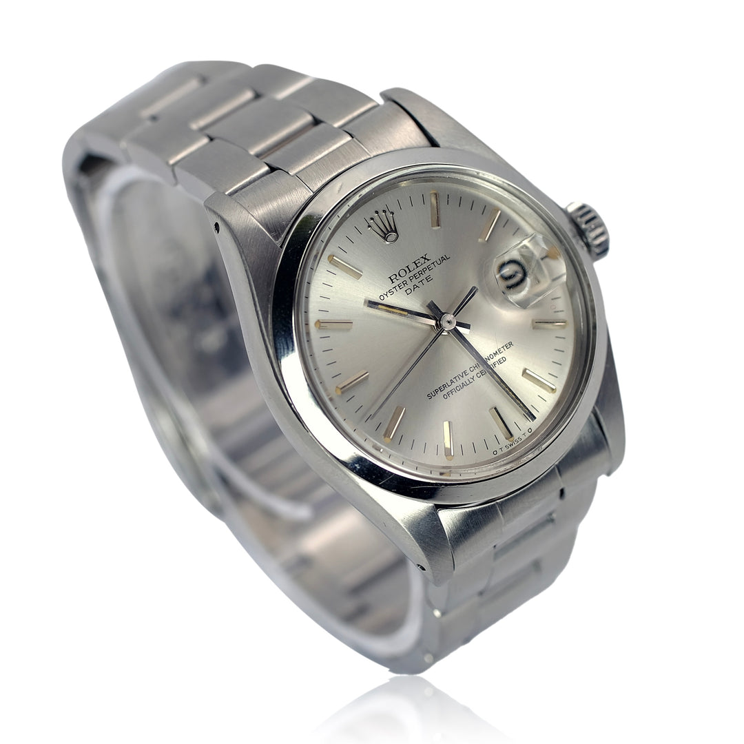 ROLEX DATE SILVER INDEX "SIGMA" OYSTER BAND 1500 - Luxuriant Concierge