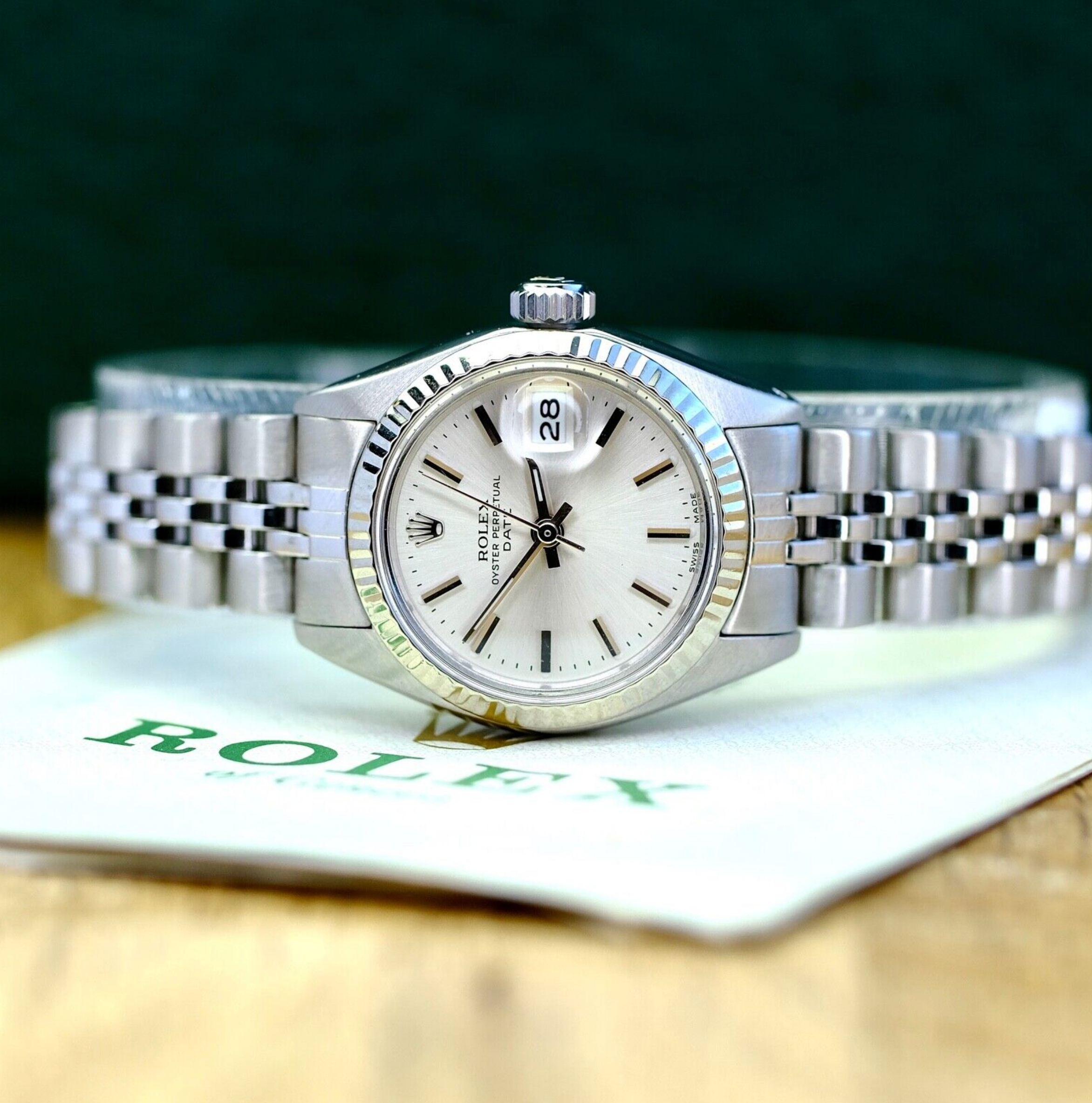 Rolex Ladies Datejust Steel Silver Index Jubilee 6917 Watch B&P - luxuriantconcierge