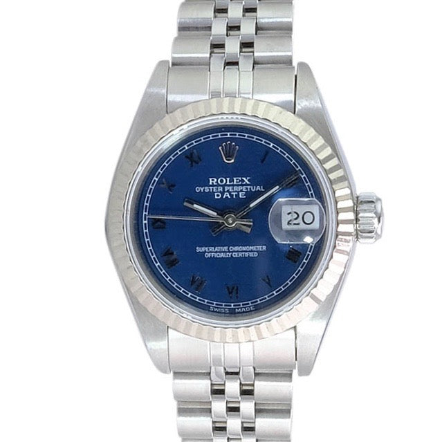 Rolex Datejust Matte Blue Roman Jubilee 69174 - luxuriantconcierge