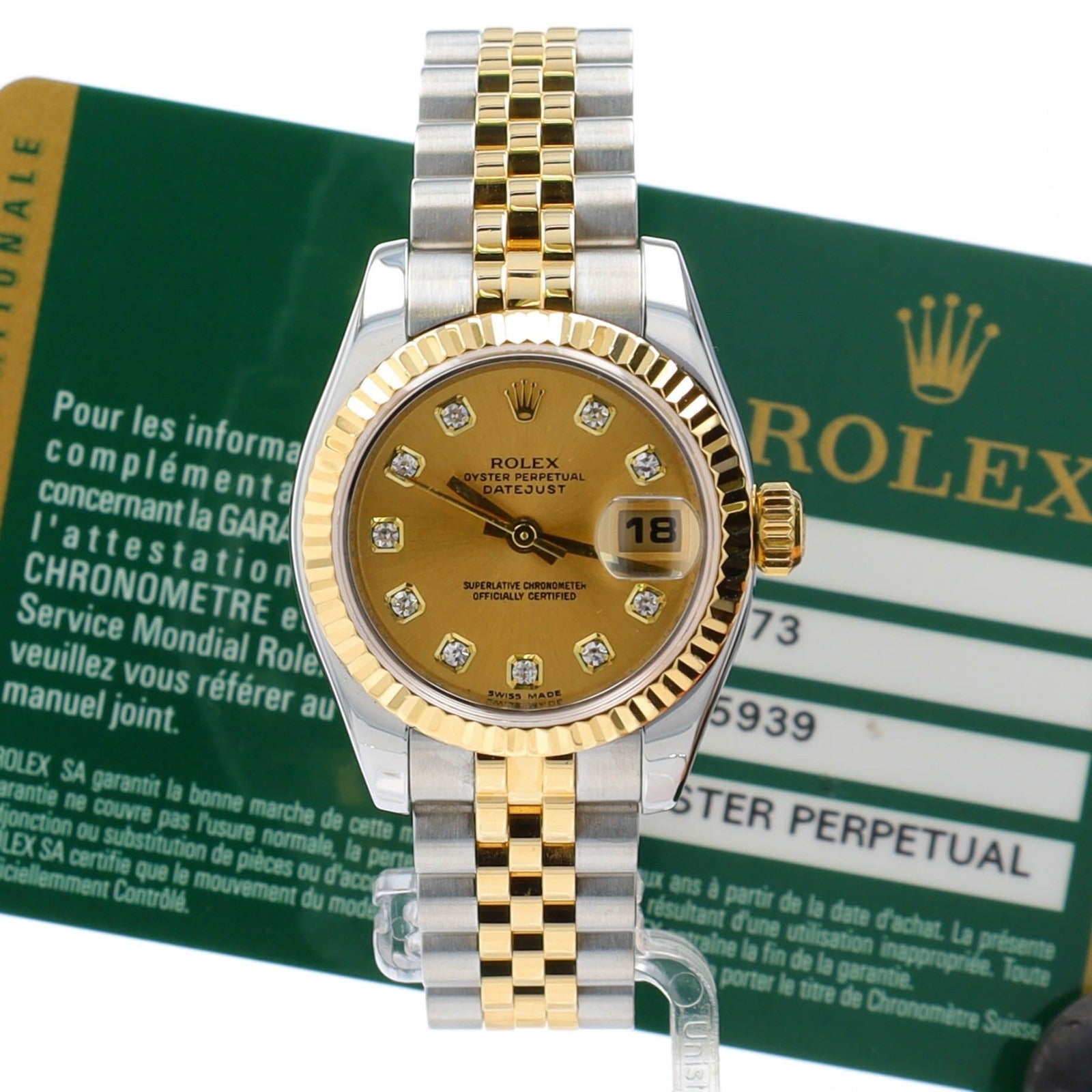 Rolex Ladies Watch Datejust 179173 Champagne Diamond Jubilee Watch - Luxuriant Concierge