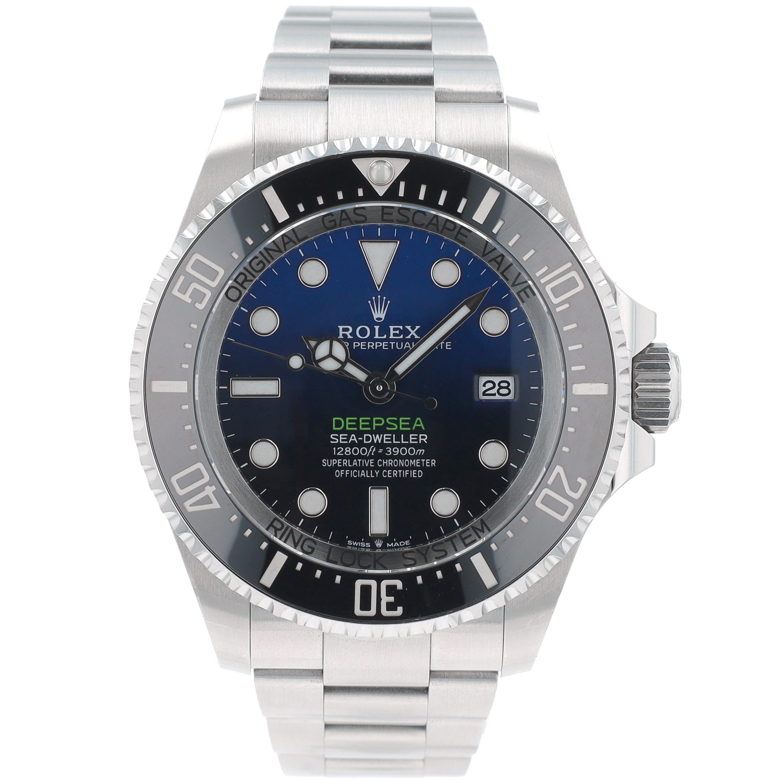 B&P Rolex Sea-Dweller 136660 44mm Blue-Black Luminous Dial Rotating Bezel with Black Insert Bezel Oyster Band - Luxuriant Concierge