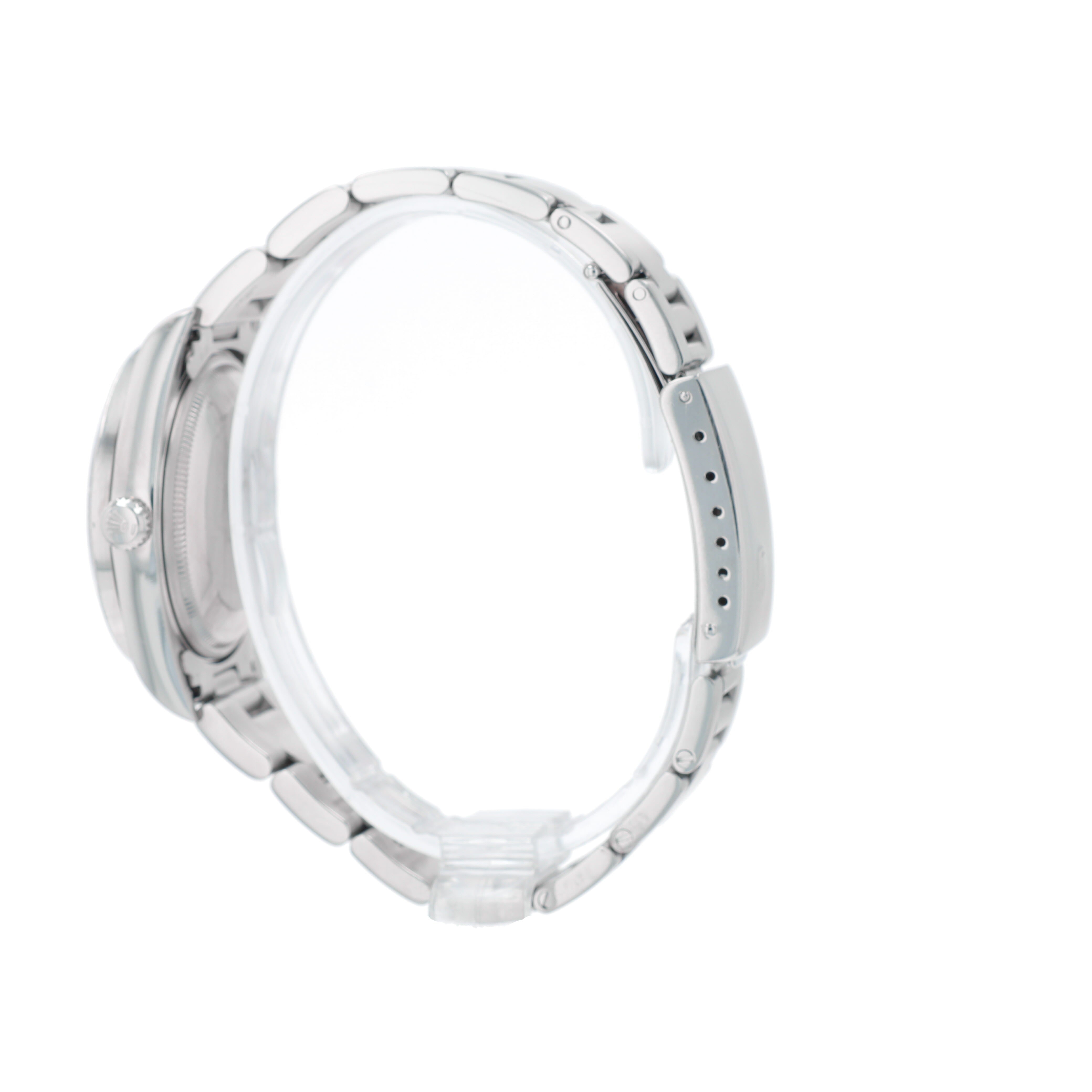 B&P Rolex Air-King 14010 34mm Black Index Dial Engine Turned Bezel Oyster Band - Luxuriant Concierge