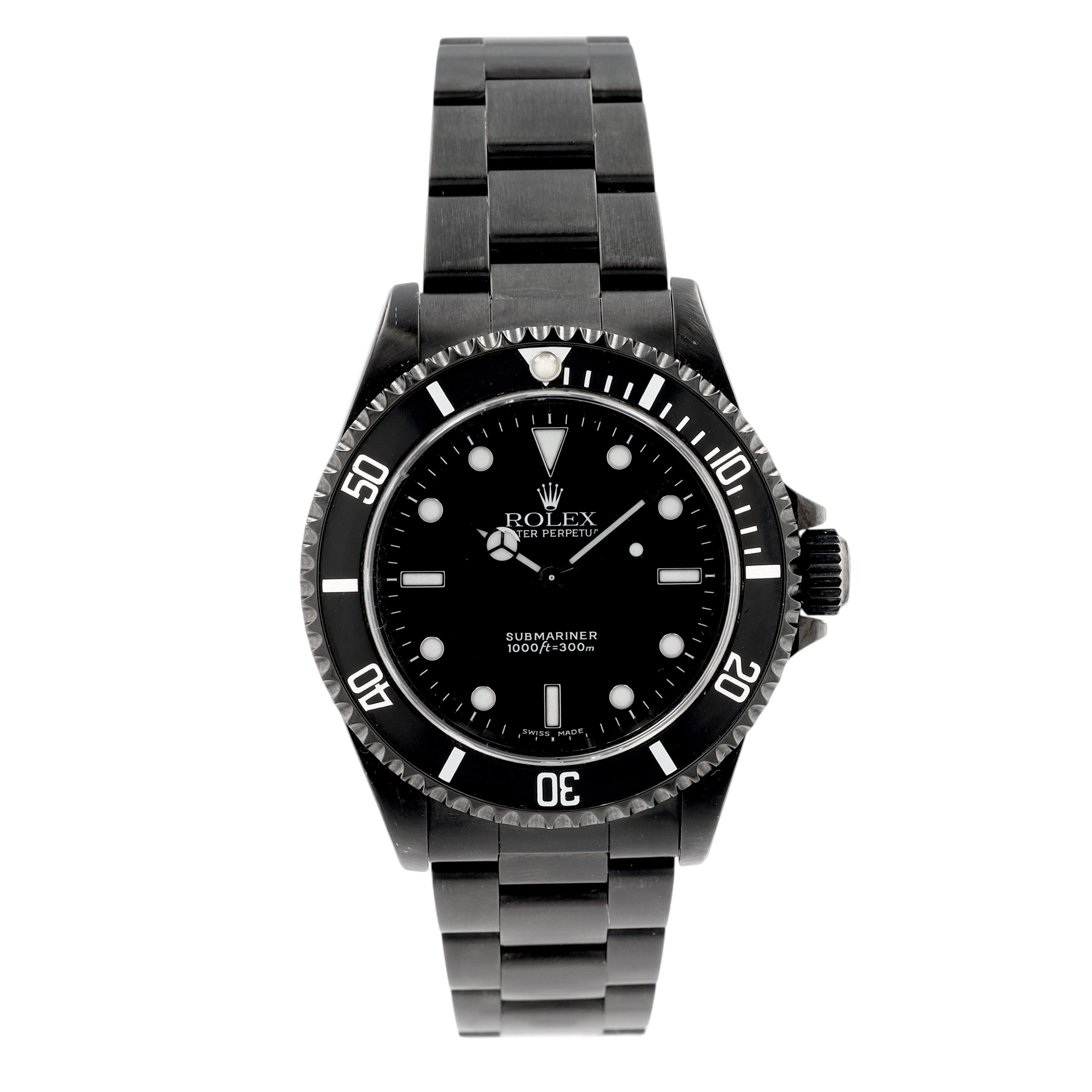 Rolex Submariner - NO DATE 14060M 40mm Black Luminous Marker Dial Rotating Bezel with Black Insert - Black PVD Bezel Oyster Band