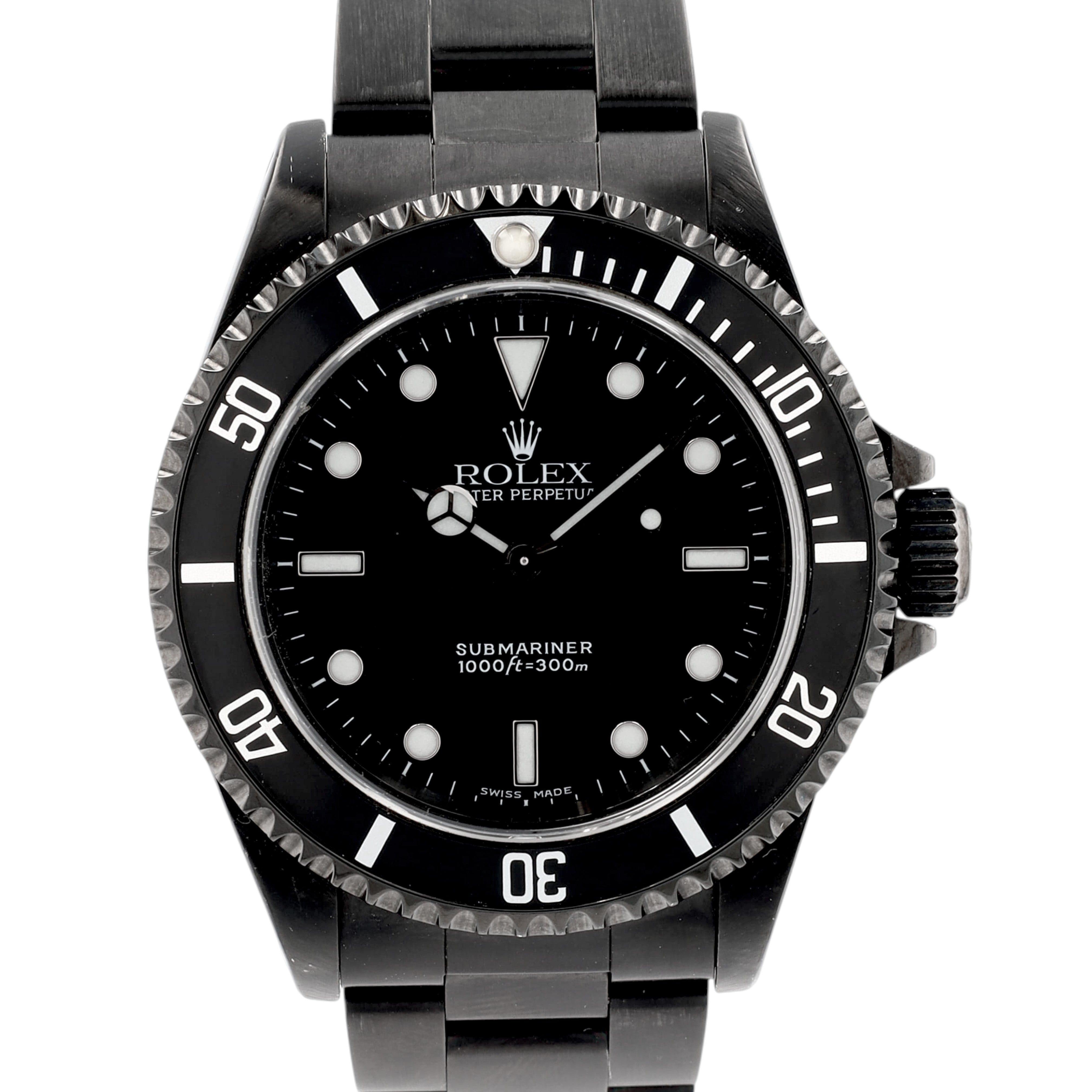 Rolex Submariner - NO DATE 14060M 40mm Black Luminous Marker Dial Rotating Bezel with Black Insert - Black PVD Bezel Oyster Band
