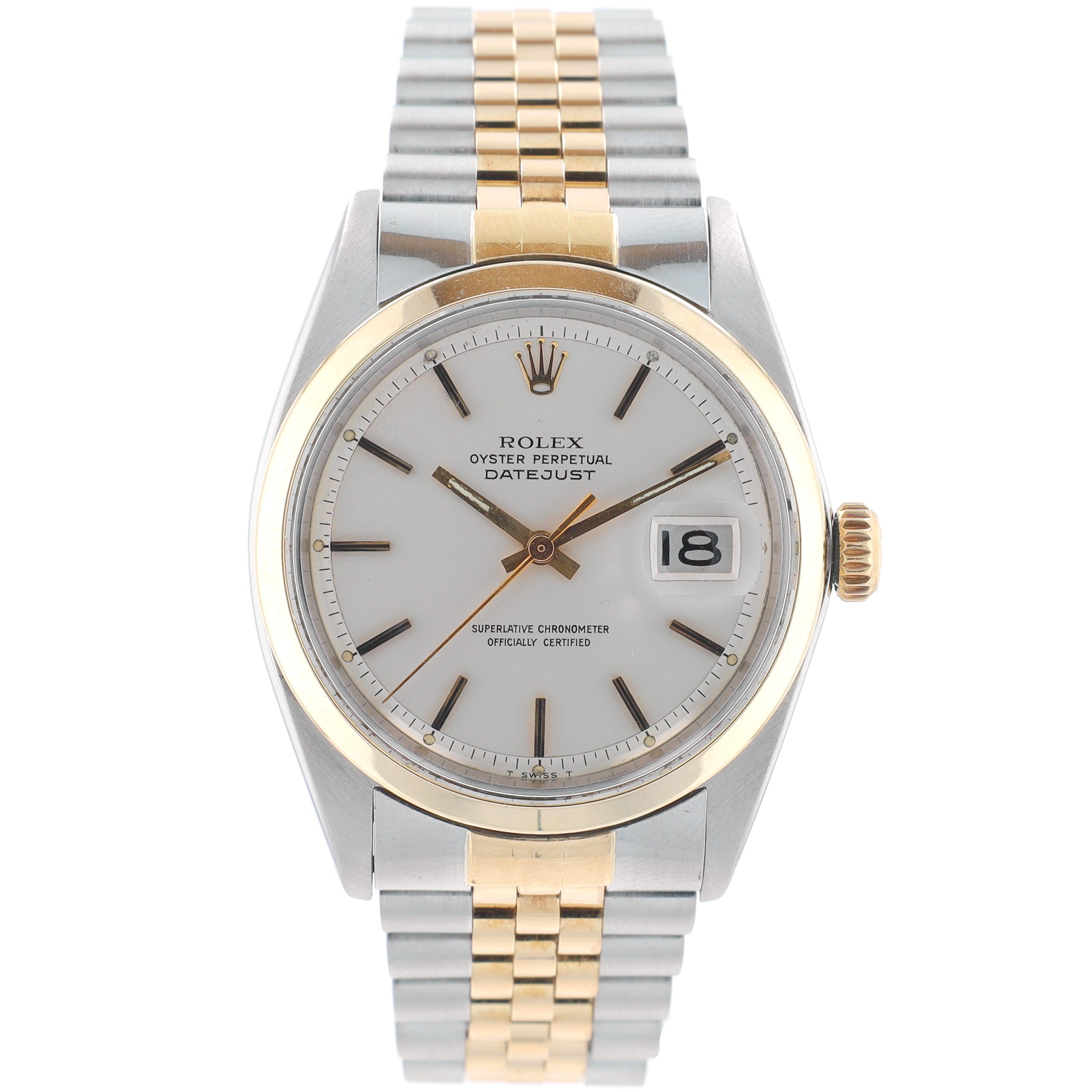 Rolex Datejust 1600 36mm Silver Index Dial Smooth Bezel Jubilee Band - Luxuriant Concierge