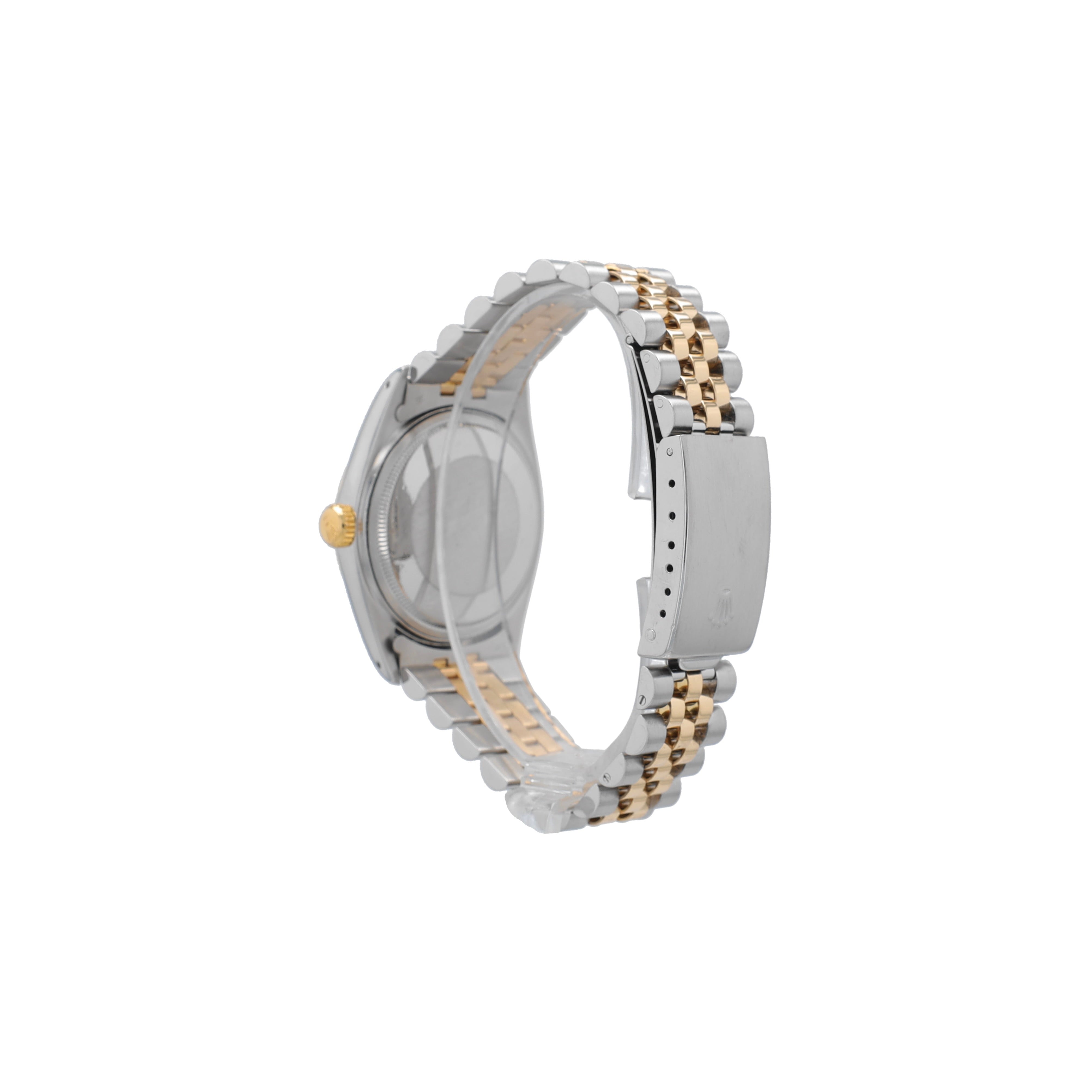Rolex Datejust 16013 36mm Champagne Index Dial Fluted Bezel Jubille Band