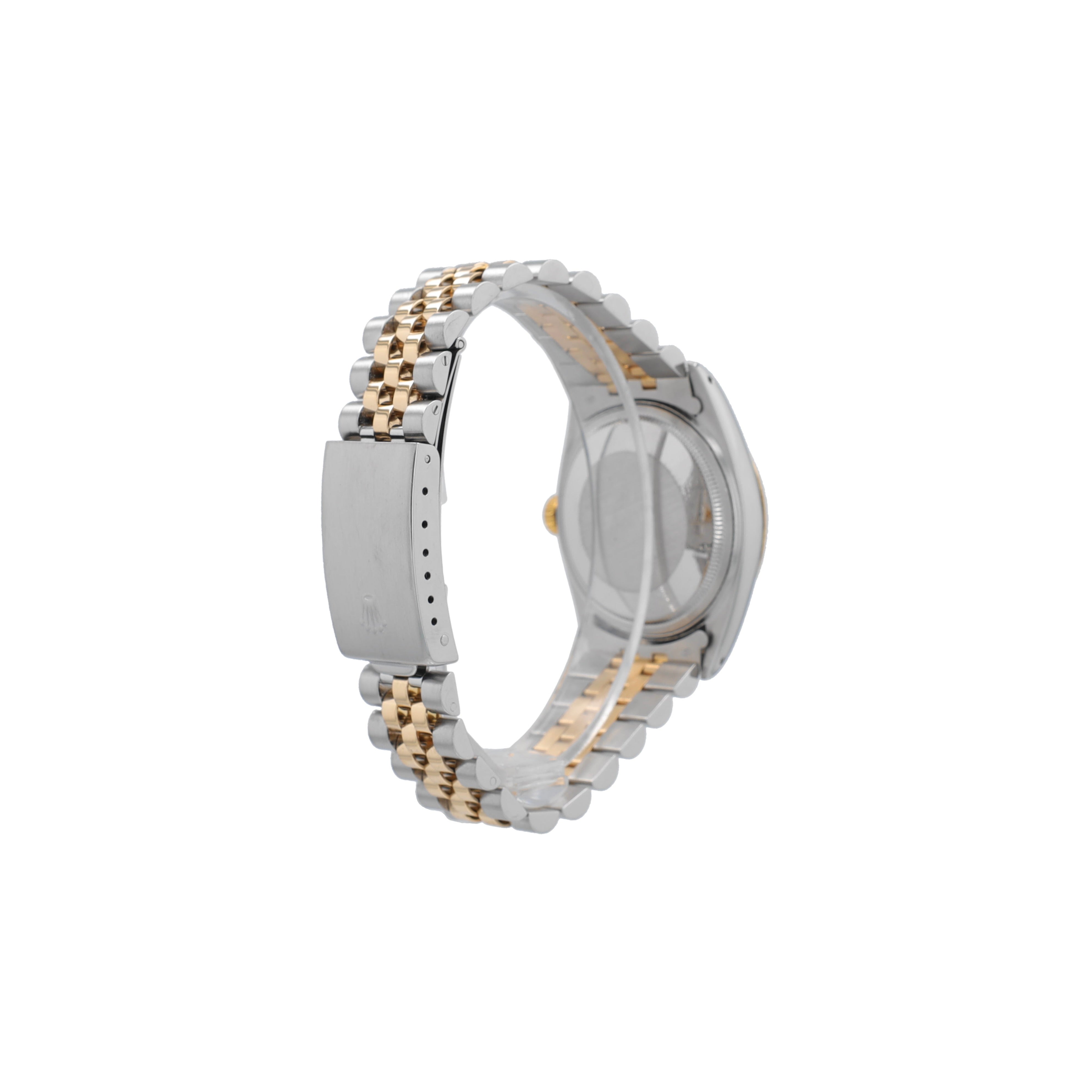 Rolex Datejust 16013 36mm Champagne Index Dial Fluted Bezel Jubille Band