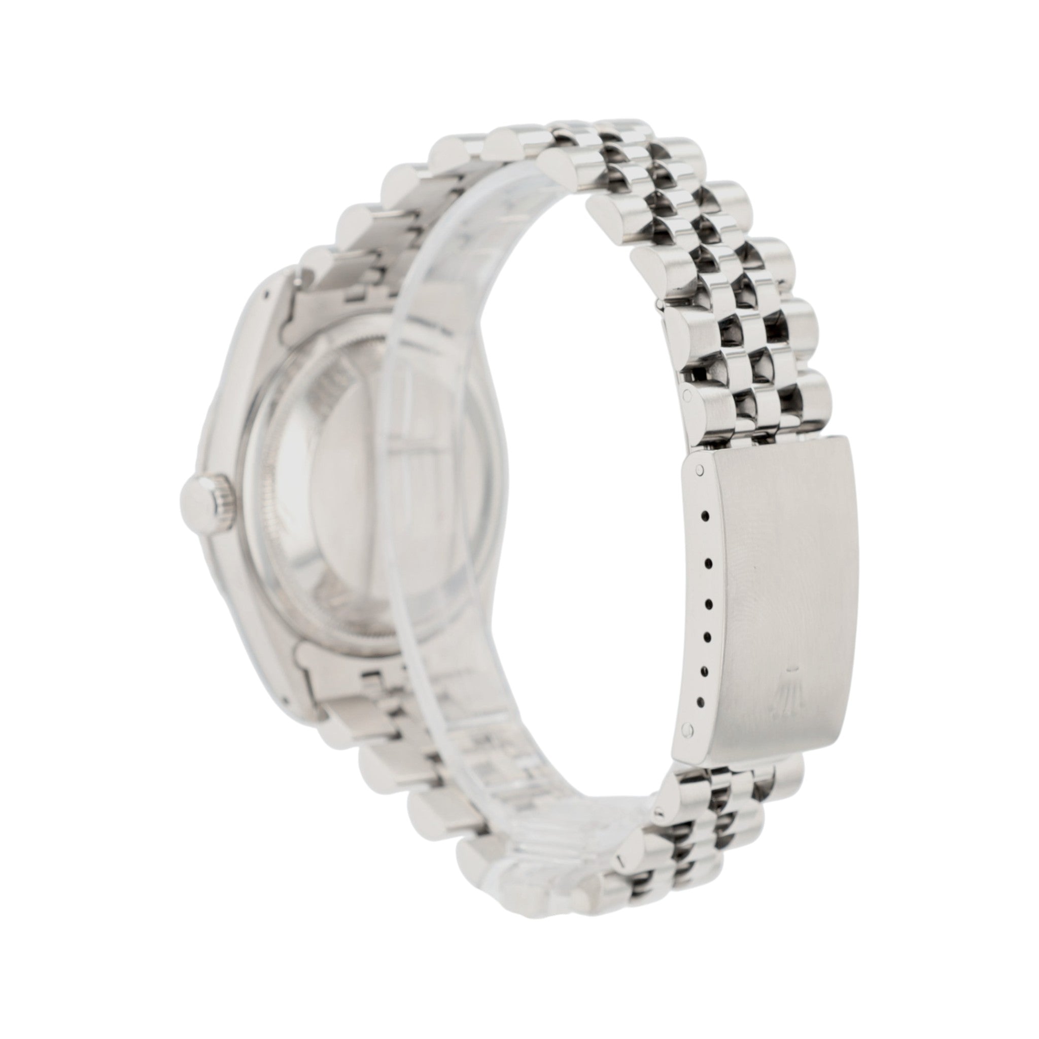 Rolex Datejust 16220 36mm Silver Index Dial Engine-Turned Bezel Jubilee Band