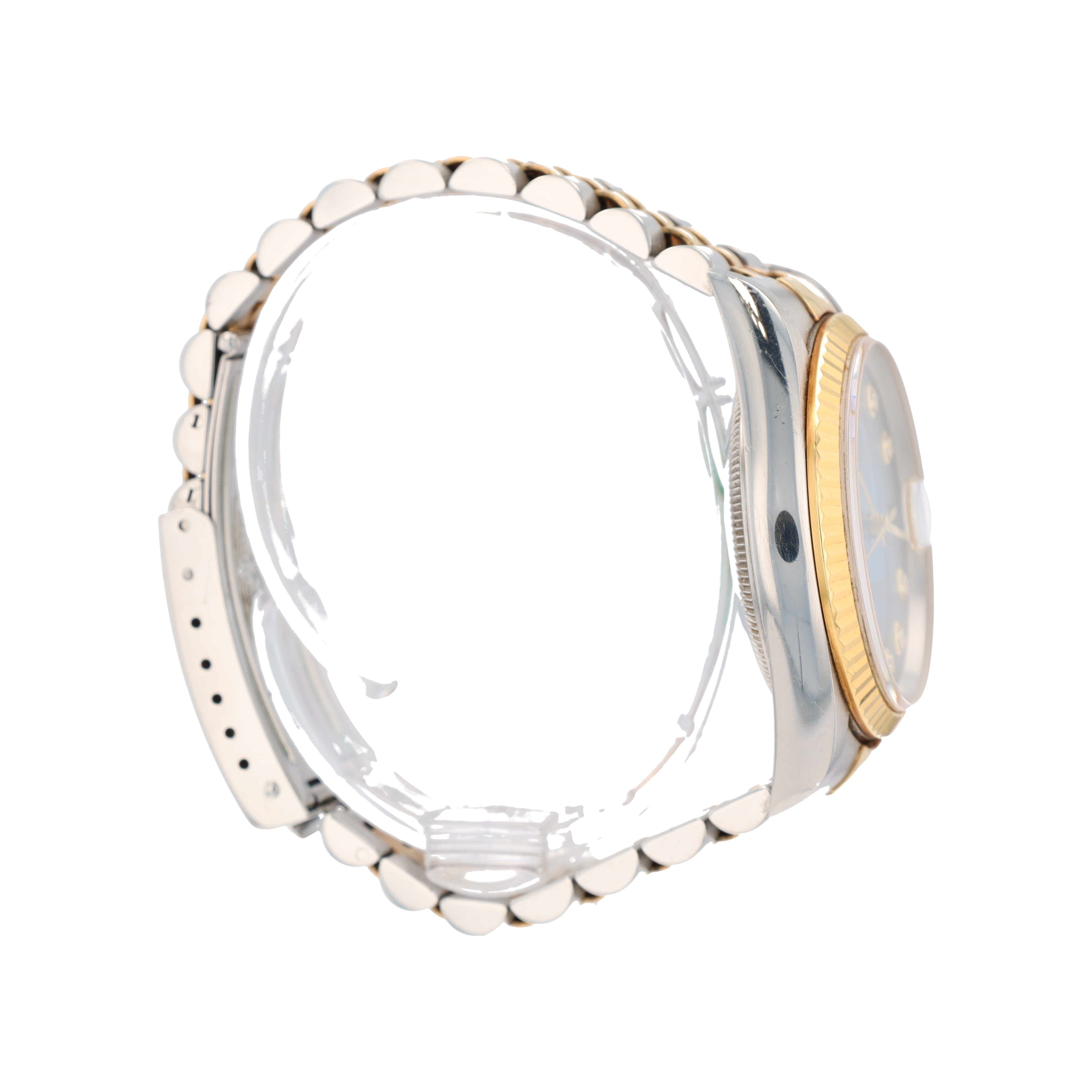 B&P Rolex Datejust 16233 36mm Blue Vignette Diamond (N.S) Dial Fluted Bezel Jubilee Band - Luxuriant Concierge