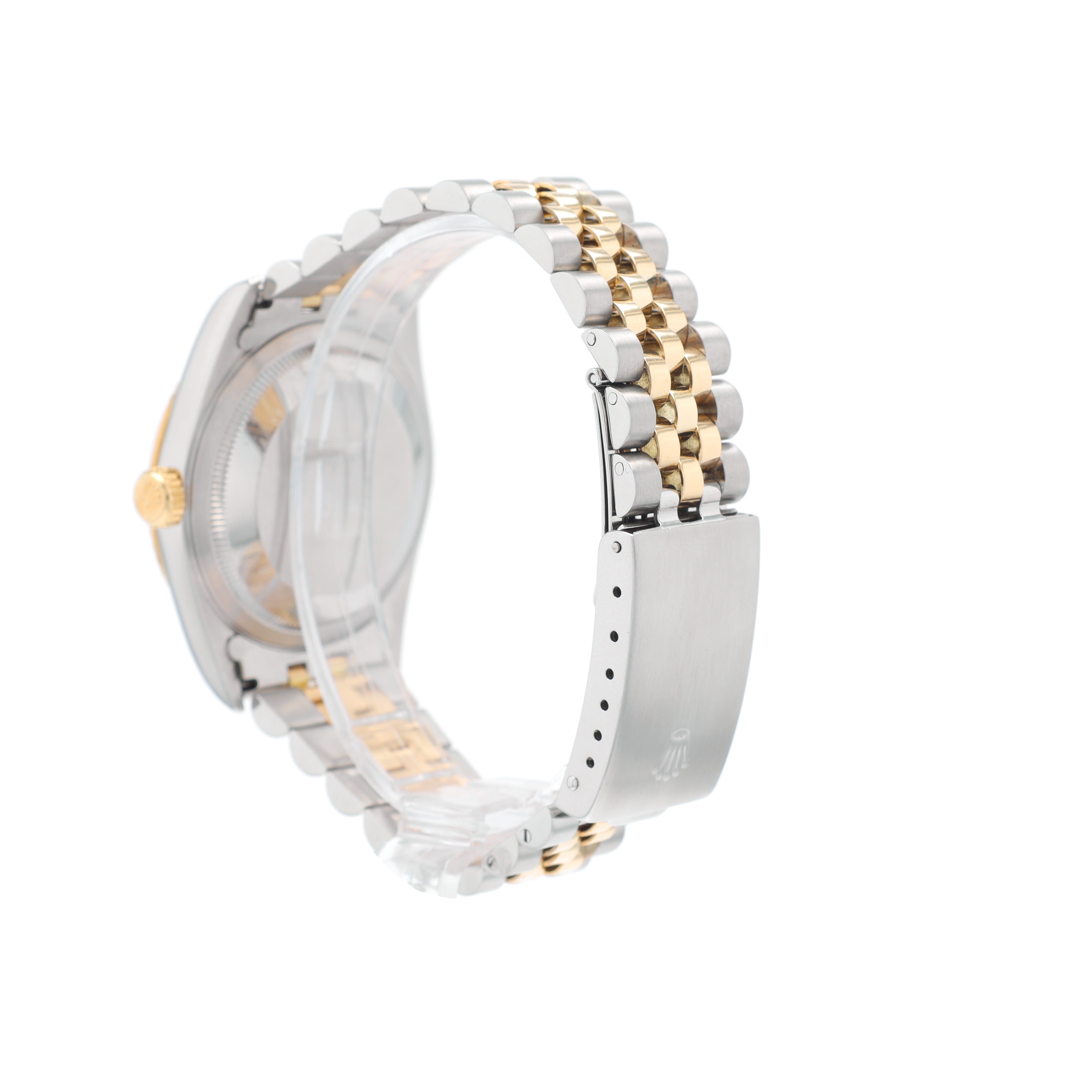 Rolex Datejust  16233 36mm Champagne Index Dial Fluted Bezel  Jubilee Band - Luxuriant Concierge