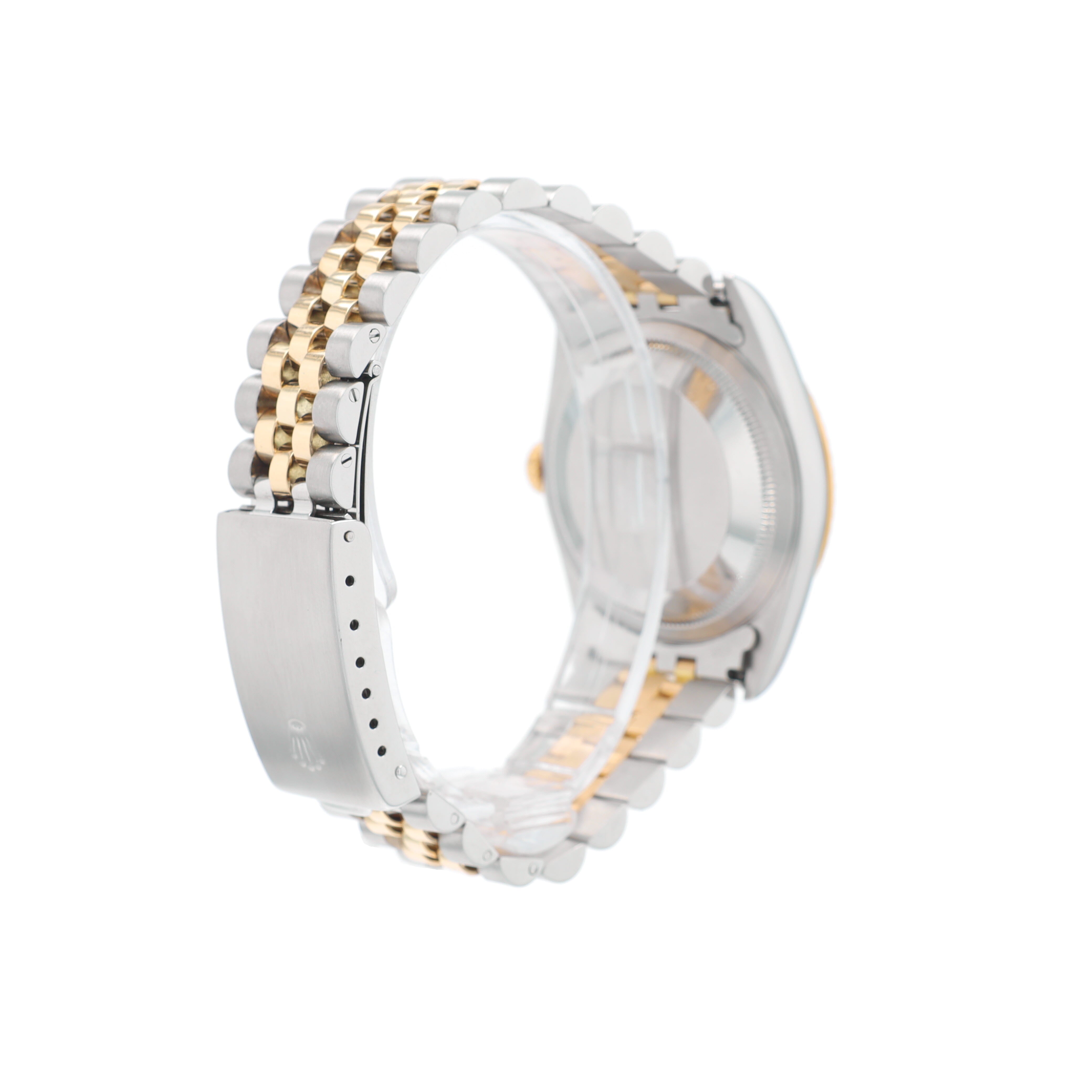 Rolex Datejust  16233 36mm Champagne Index Dial Fluted Bezel  Jubilee Band - Luxuriant Concierge