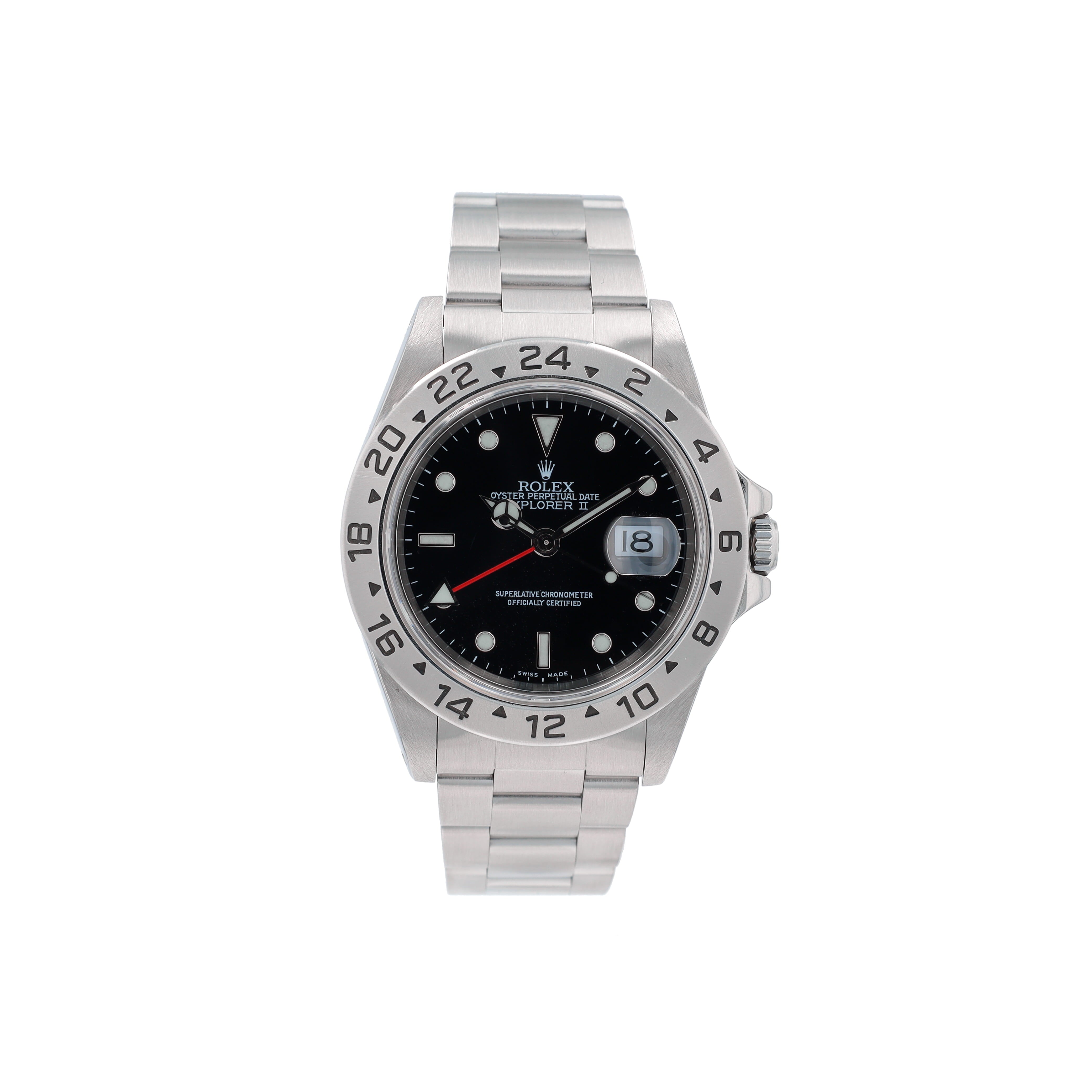 B&P Rolex Explorer II 16570 40mm Black Luminous Dial GMT Bezel Oyster Band - Luxuriant Concierge