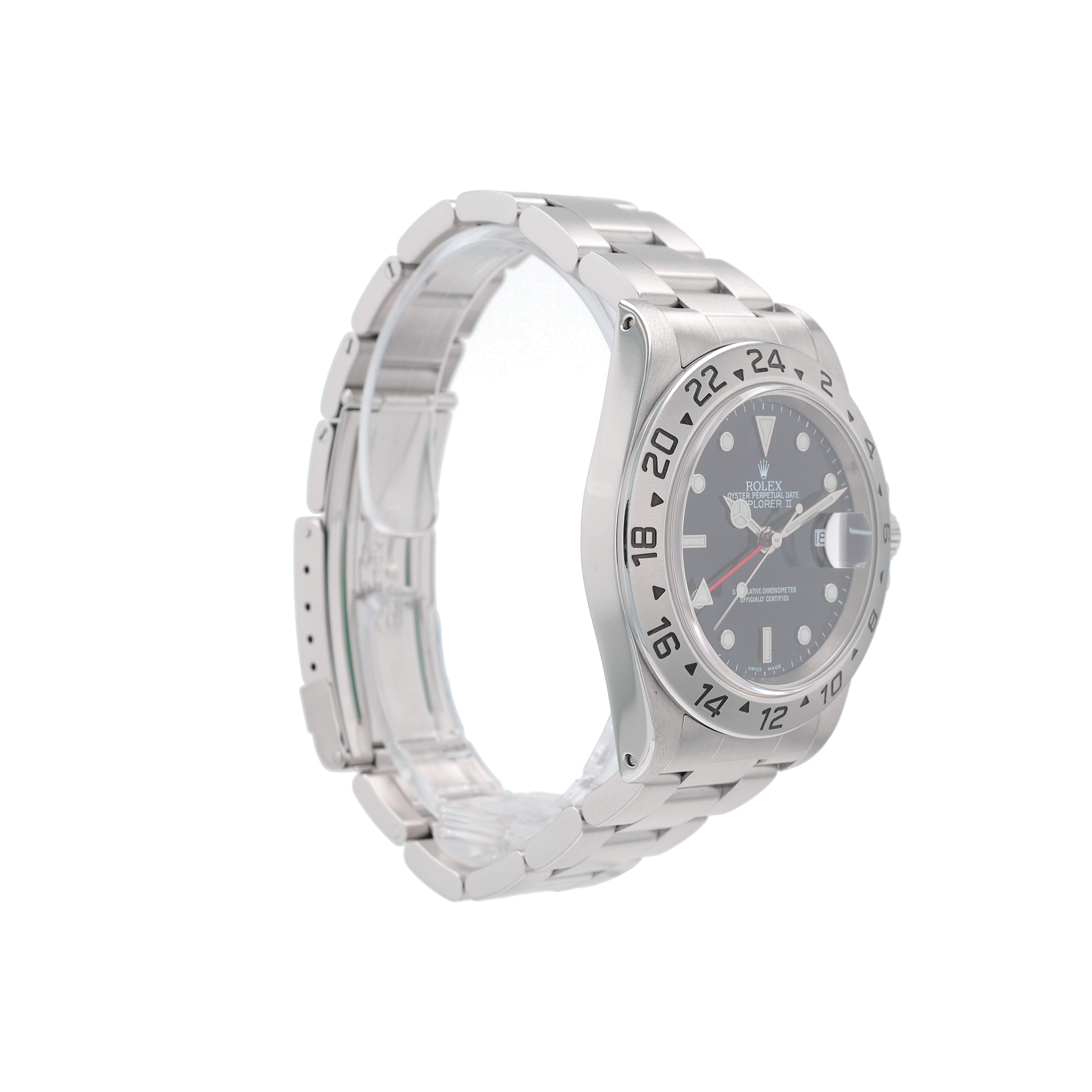 B&P Rolex Explorer II 16570 40mm Black Luminous Dial GMT Bezel Oyster Band - Luxuriant Concierge