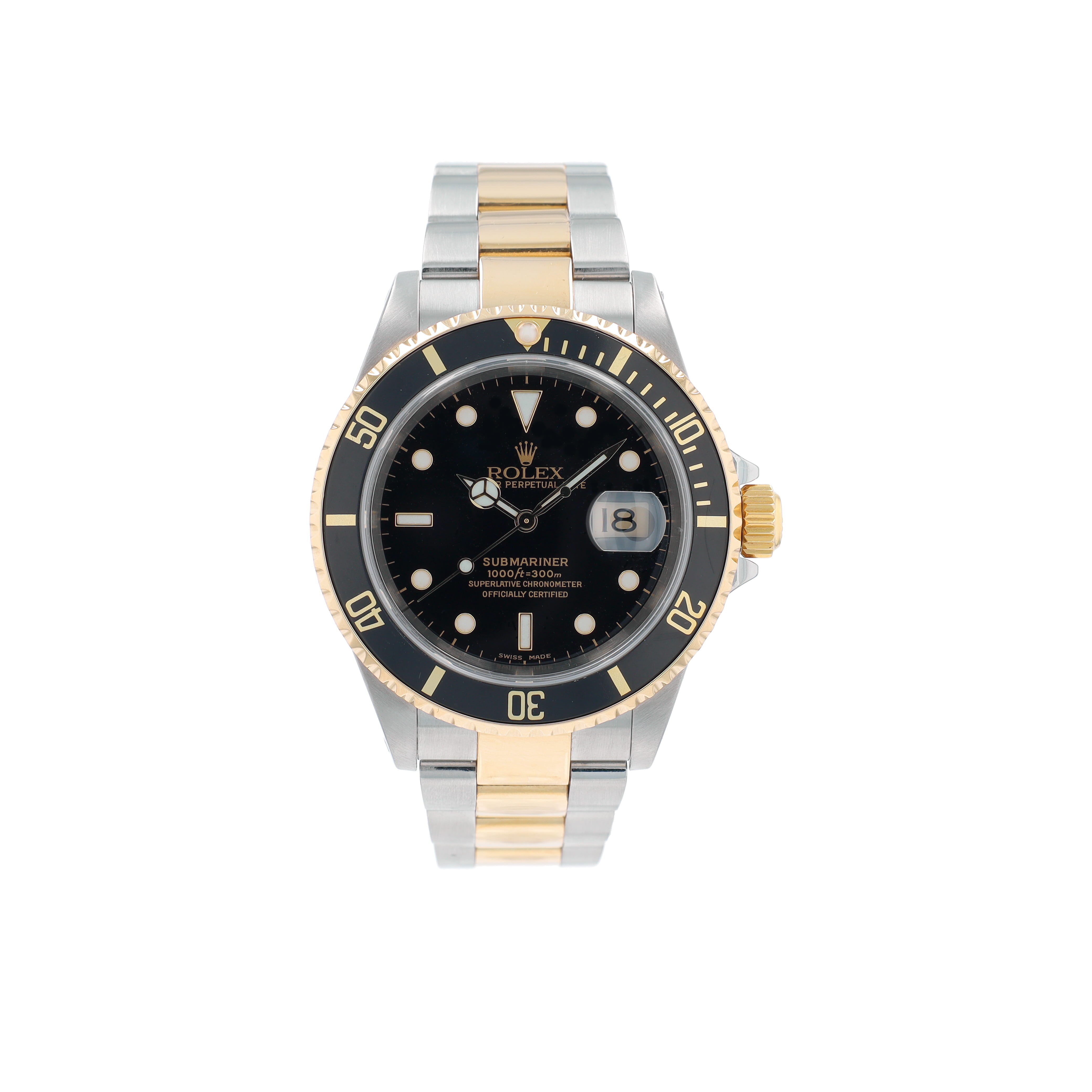 Rolex Submariner 16613 40mm Black Luminous  dots Dial Rotatable Bezel with Black Insert Bezel Oyster Band - Luxuriant Concierge