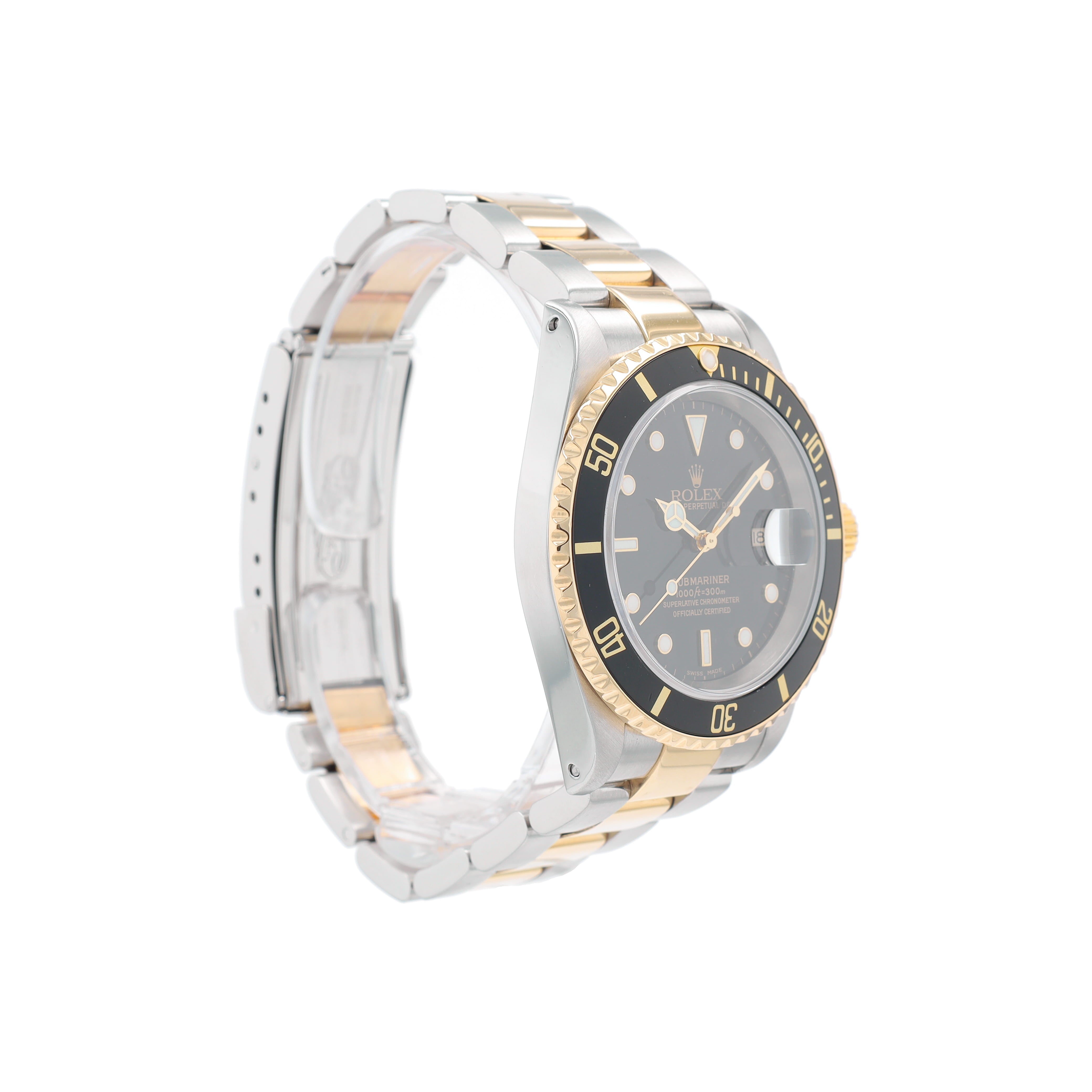 Rolex Submariner 16613 40mm Black Luminous  dots Dial Rotatable Bezel with Black Insert Bezel Oyster Band - Luxuriant Concierge