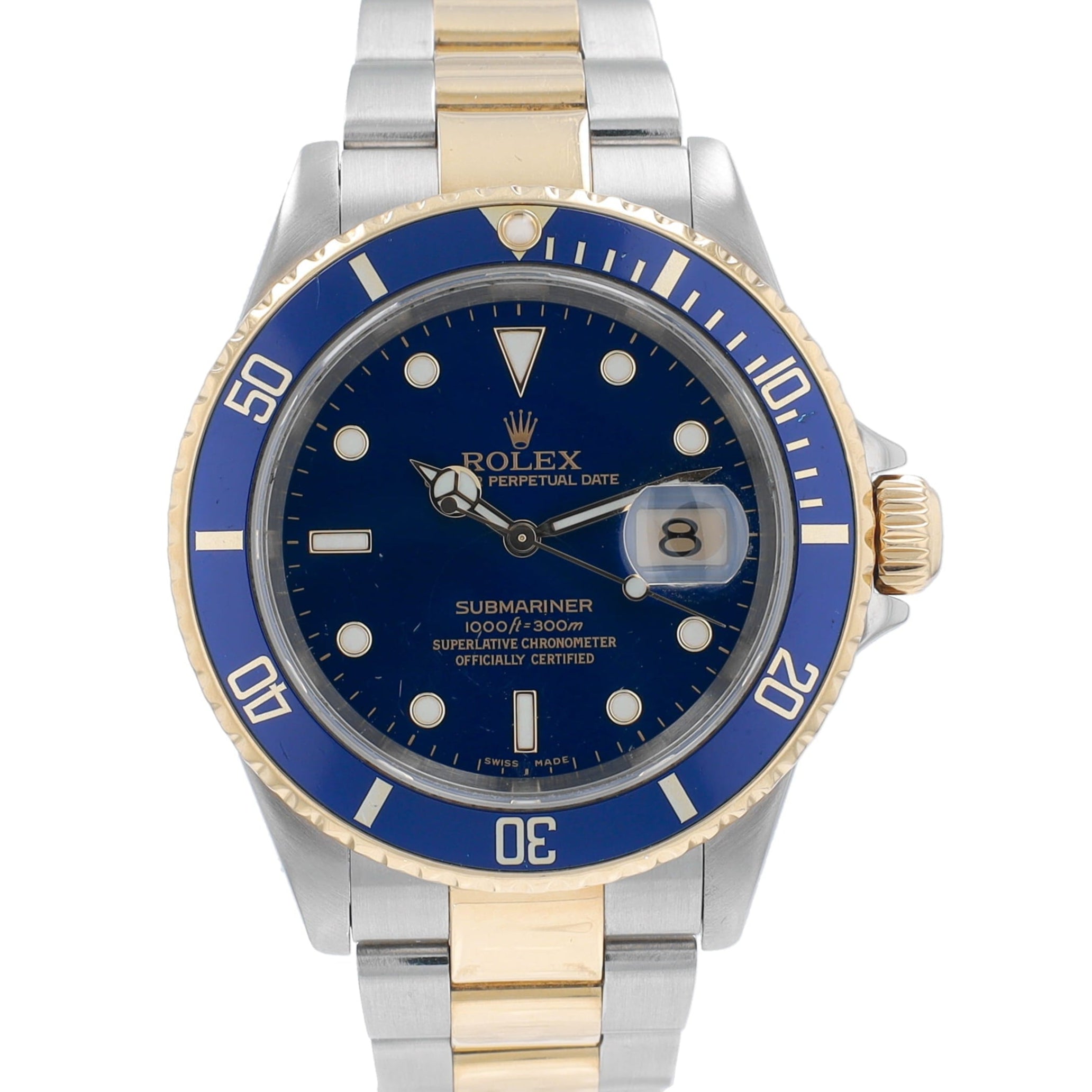 Rolex Submariner 16613 40mm Blue Luminous Dial Rotating Bezel with Blue Insert Bezel Oyster Band - Luxuriant Concierge