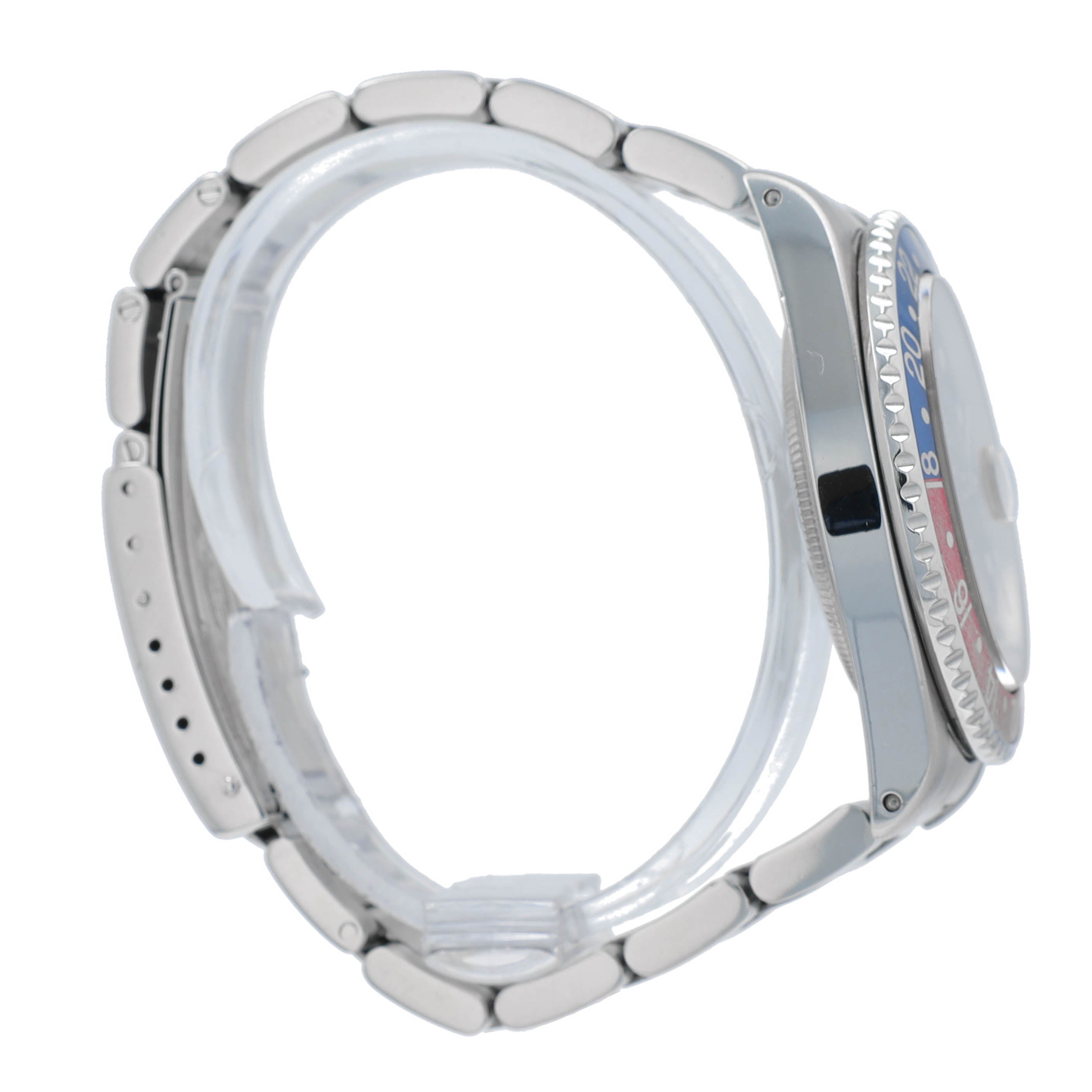 Rolex GMT Master 16700 40mm Black White Luminous Dial Rotatable Bezel - Pepsi Faded Insert Bezel Oyster Band