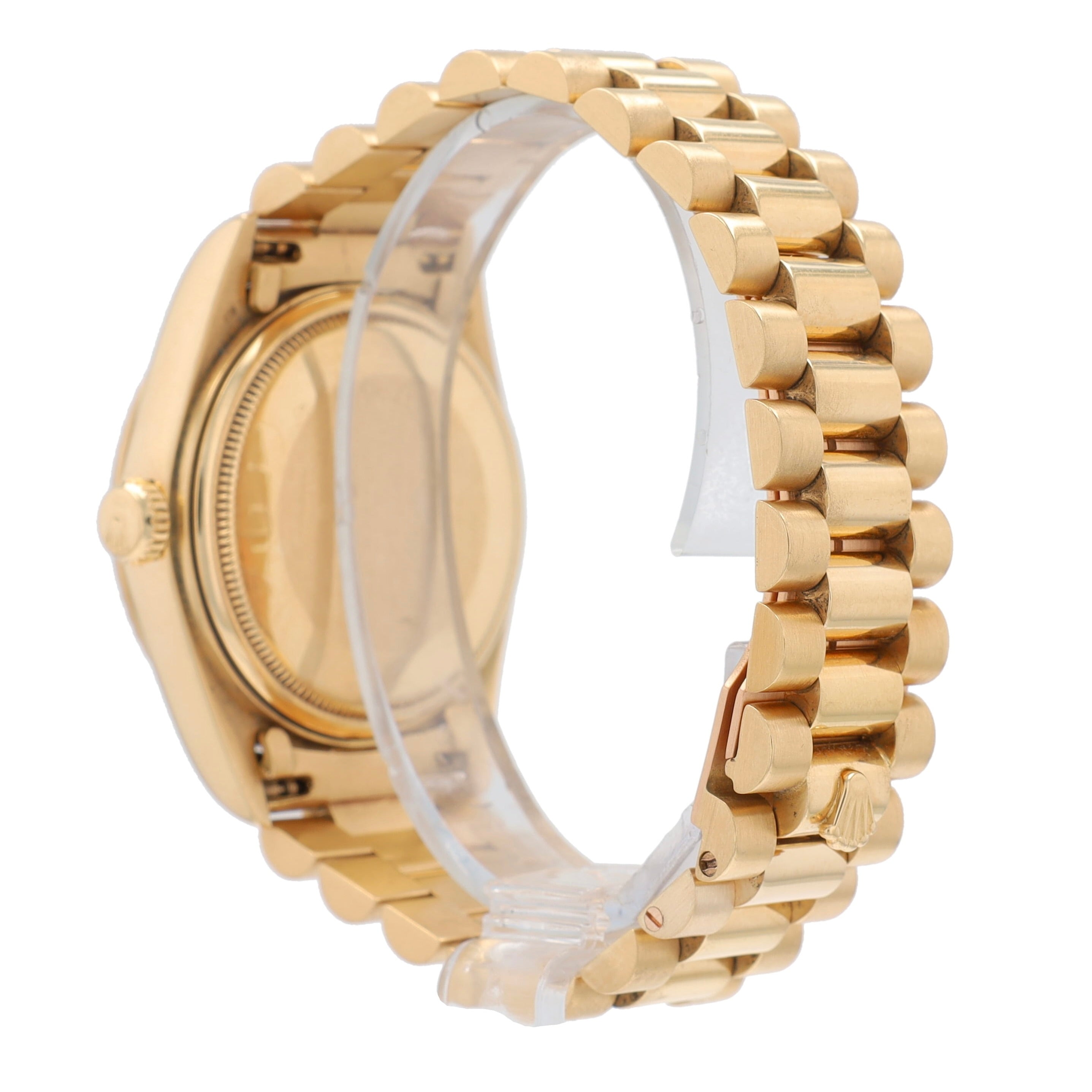 Rolex Day-Date 18038 36mm Champagne Linen Index Dial Fluted Bezel President Band