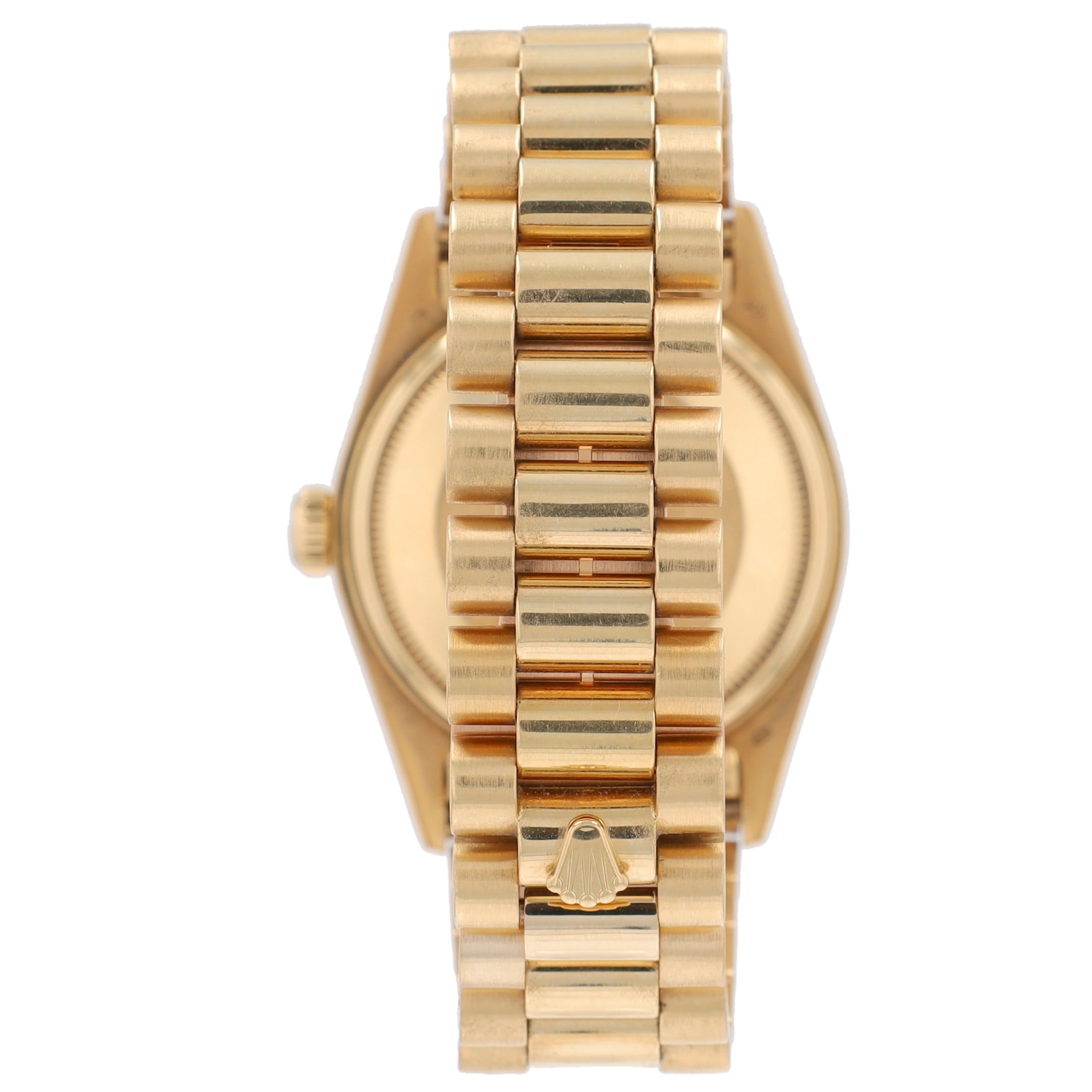 Rolex Day-Date 18038 36mm Champagne Linen Index Dial Fluted Bezel President Band