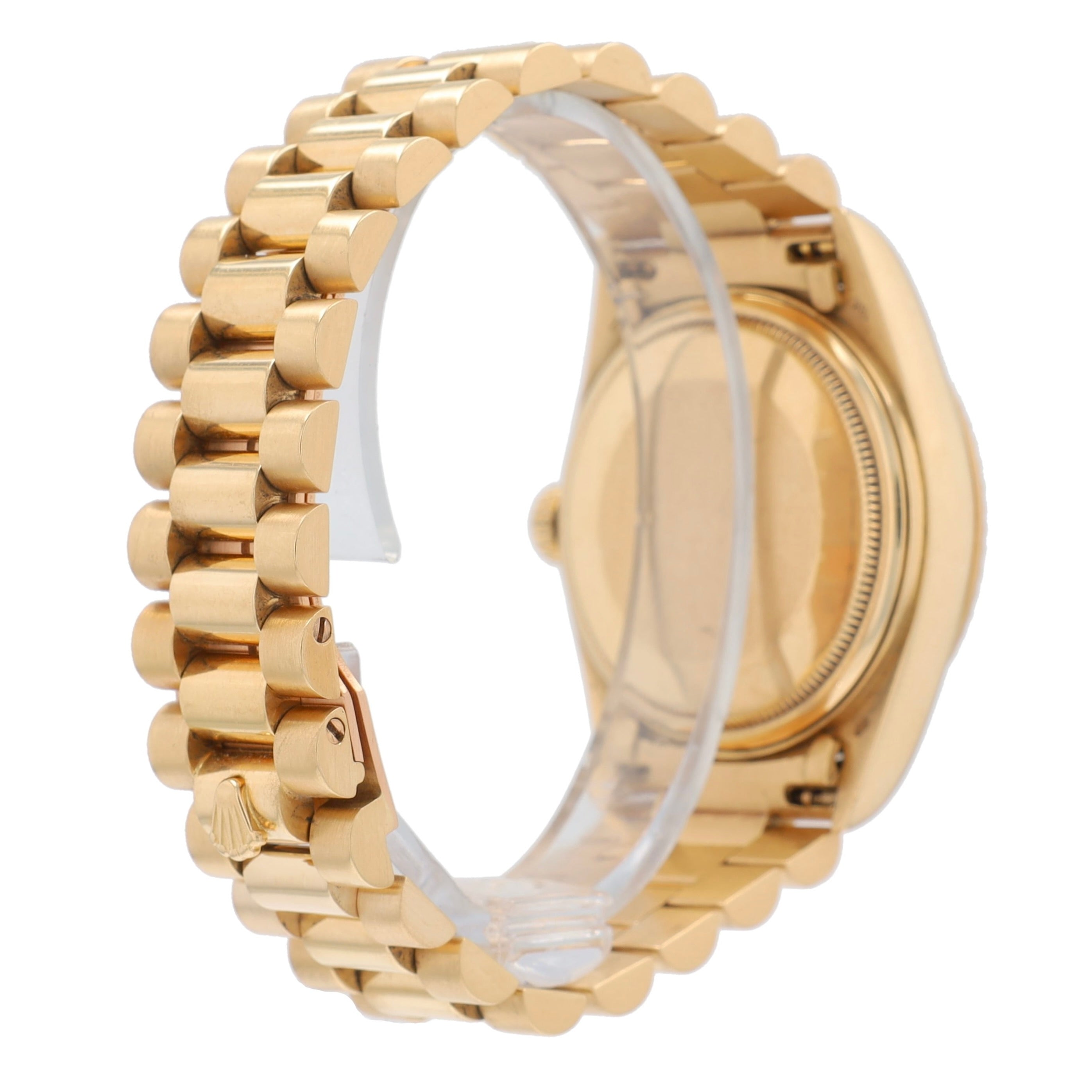 Rolex Day-Date 18038 36mm Champagne Linen Index Dial Fluted Bezel President Band