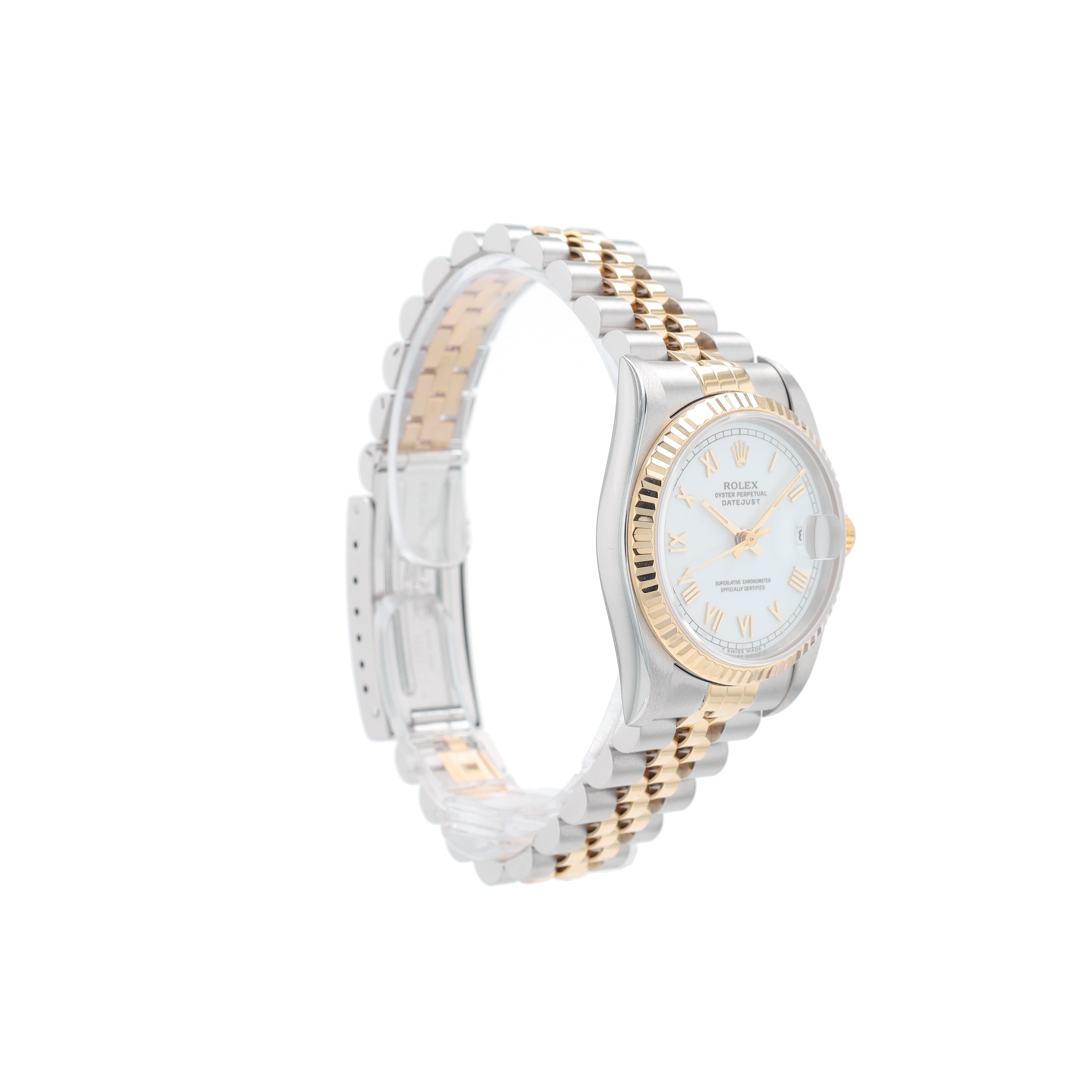Rolex Datejust 68273 31mm White Roman Dial Fluted Bezel Jubilee Band - Luxuriant Concierge