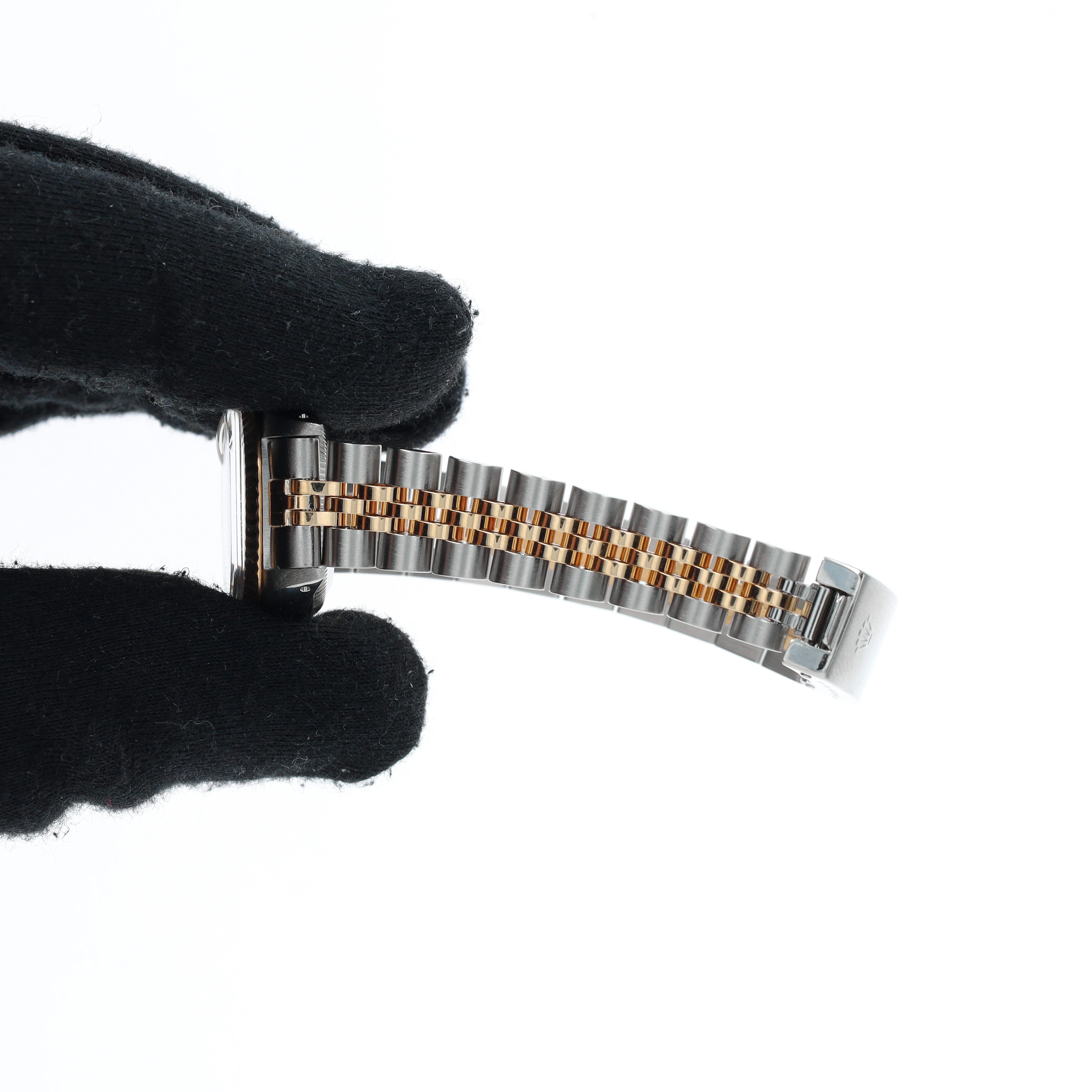 B&P Rolex Date 6917 26mm Champagne Index Dial Fluted Bezel Jubilee Band - Luxuriant Concierge