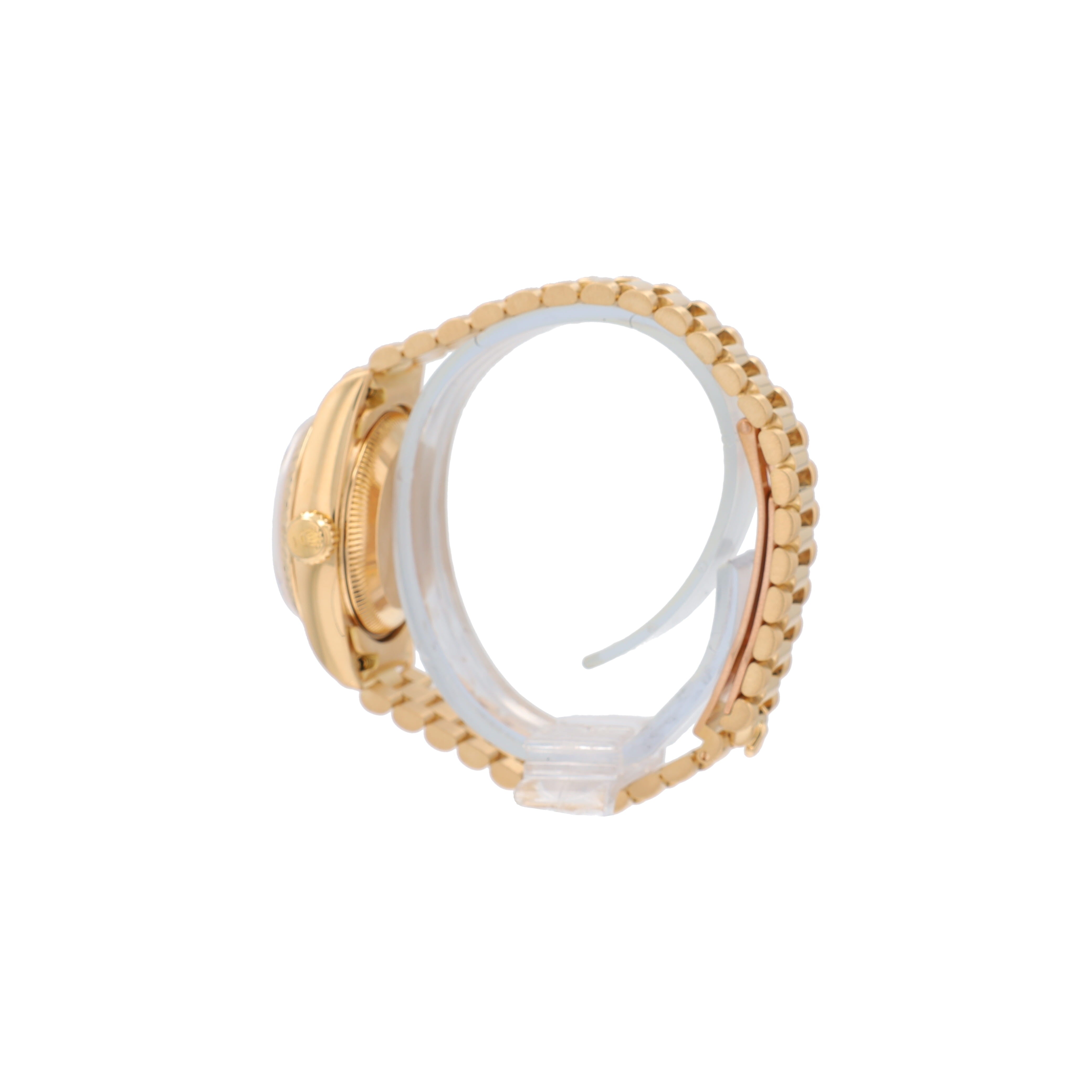 Rolex Datejust  69178 26mm Champagne Index Dial Fluted Bezel President Band - Luxuriant Concierge