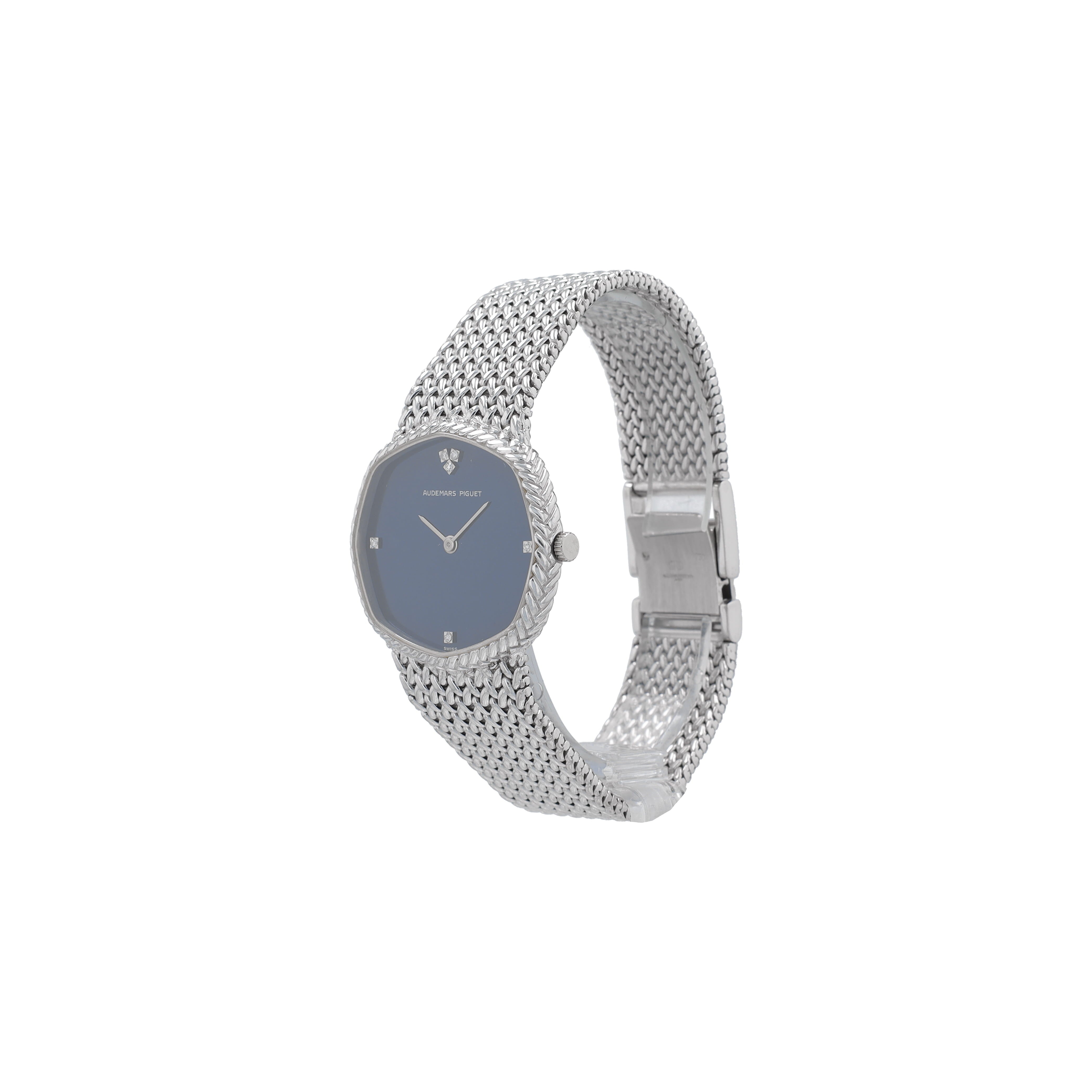 AUDEMARS PIGUET, Octagonal, Mid-Size, 18KW Black, Integrated bracelet (white gold)