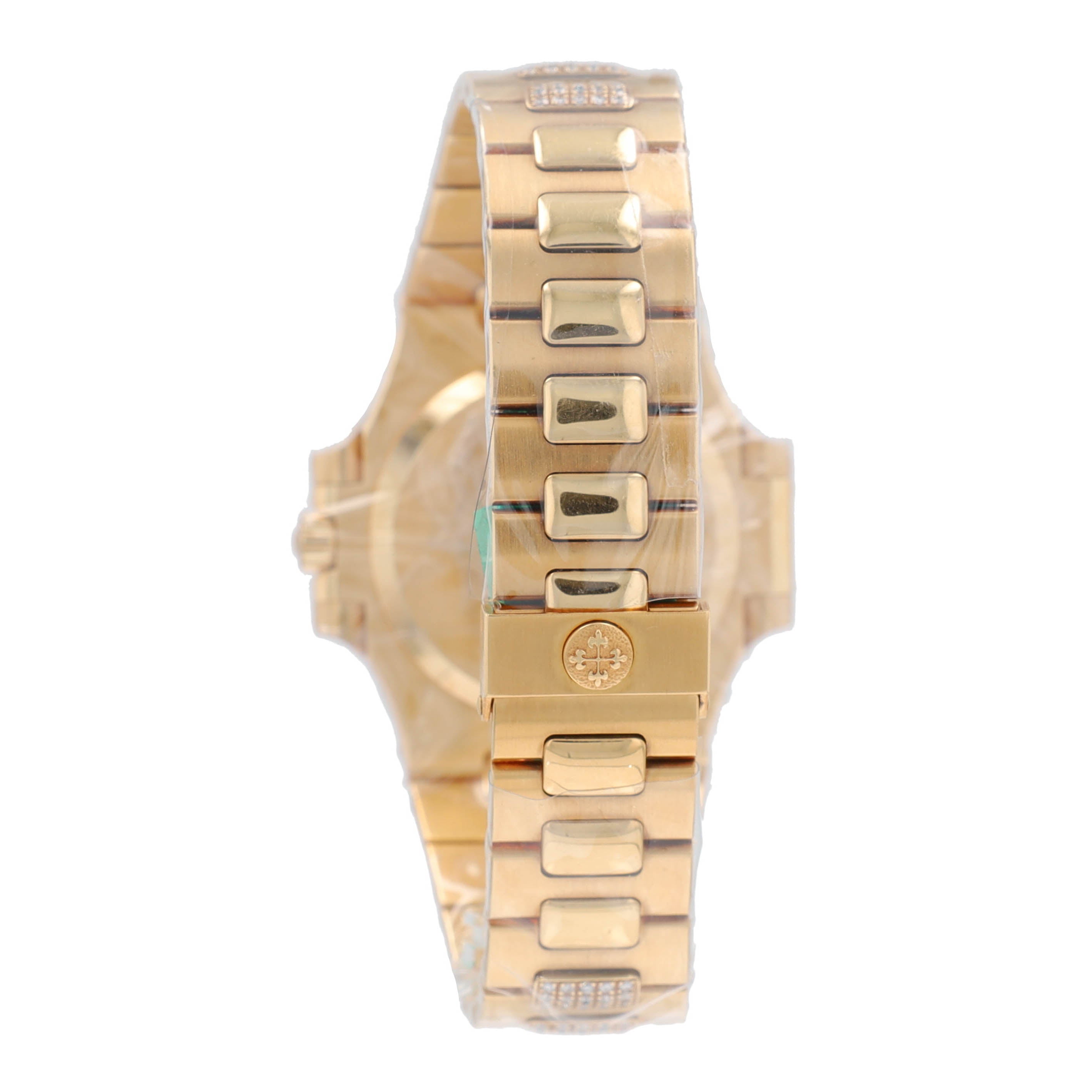 Patek Philippe Nautilus 37mmChampagne Tapestry Diamond, 3 Row Diamond Bezel, Diamond Band