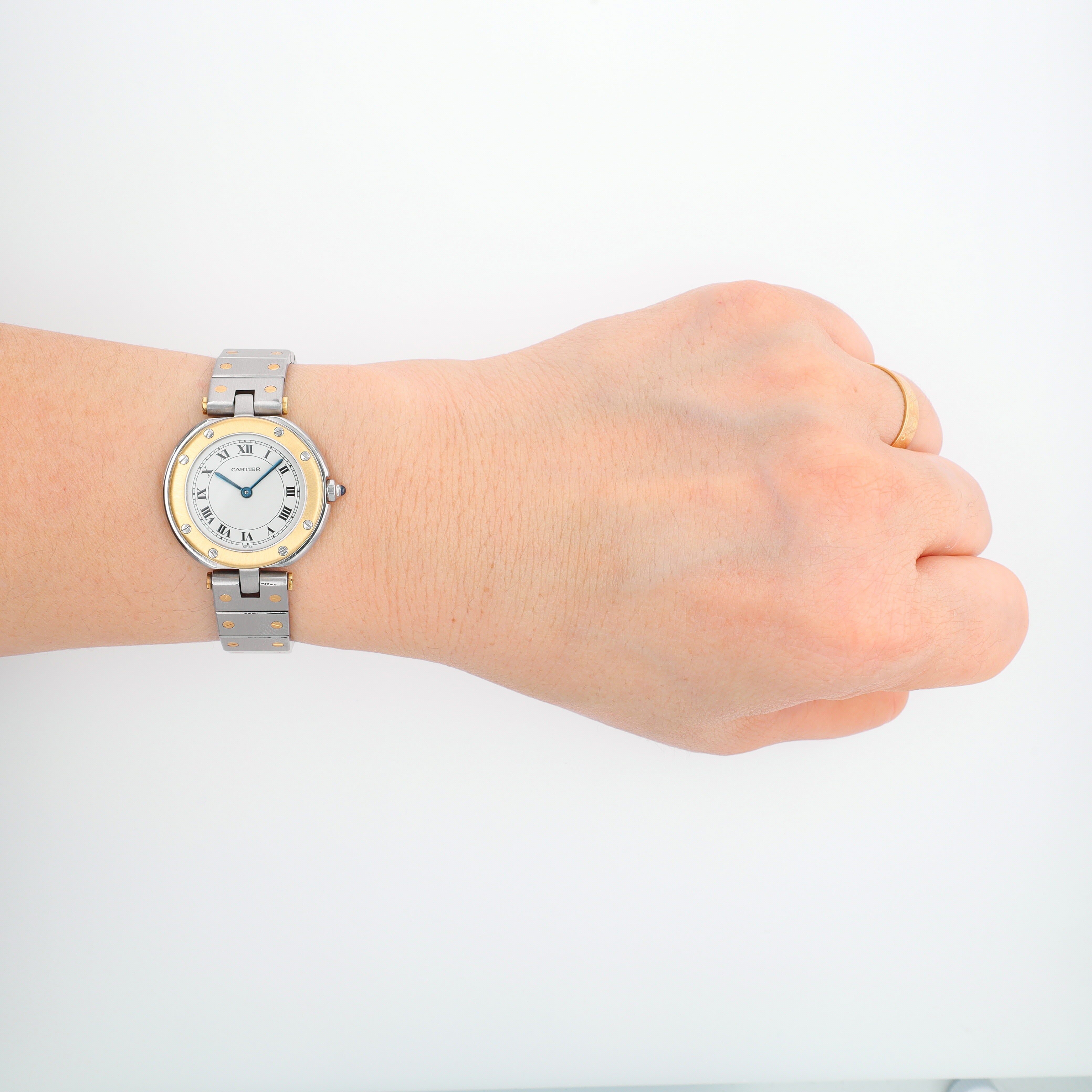 Cartier Santos TT YELLOW White Roman Dial