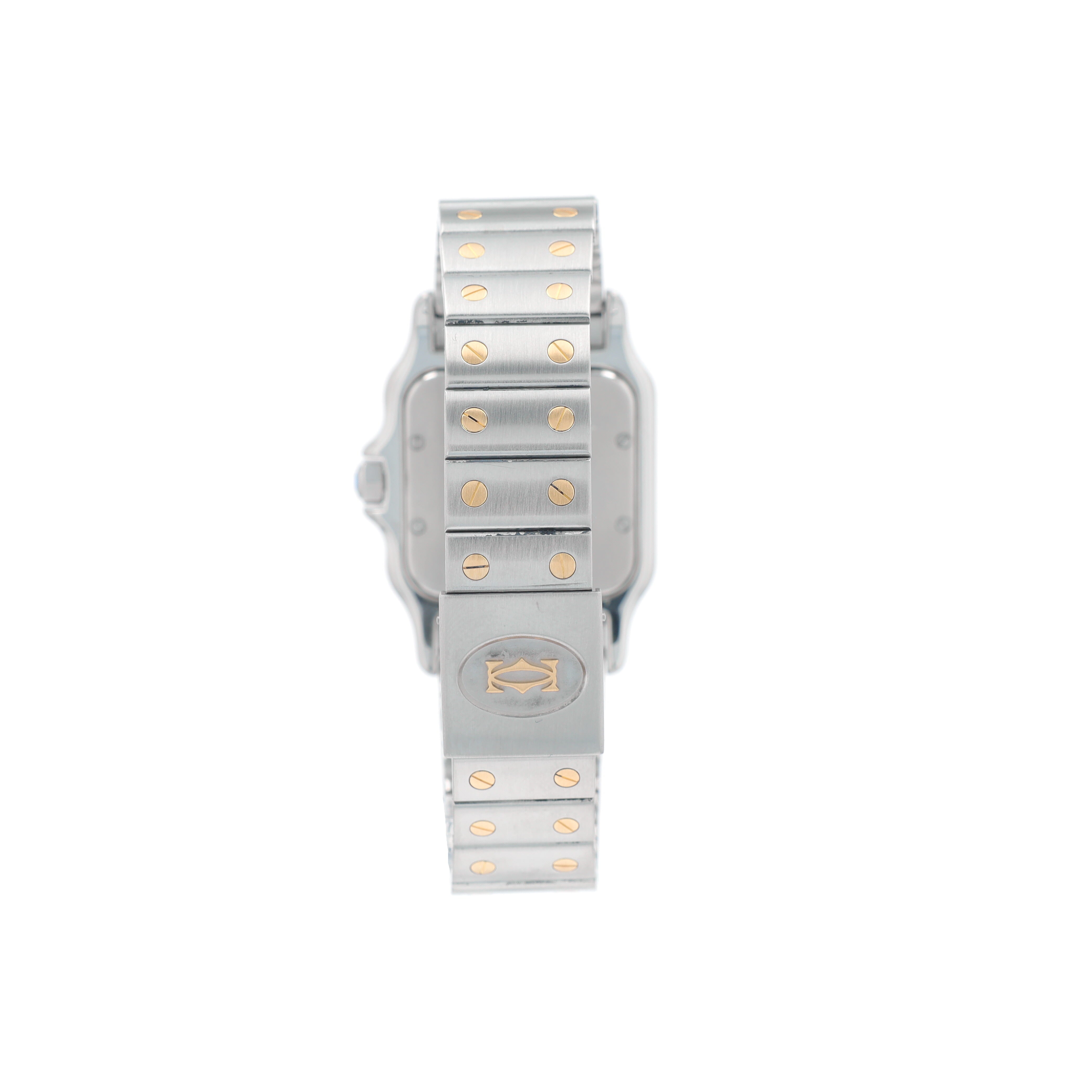 Cartier Santos Off-White Roman Numaral Dial Fixed Bezel Santos Band - Luxuriant Concierge