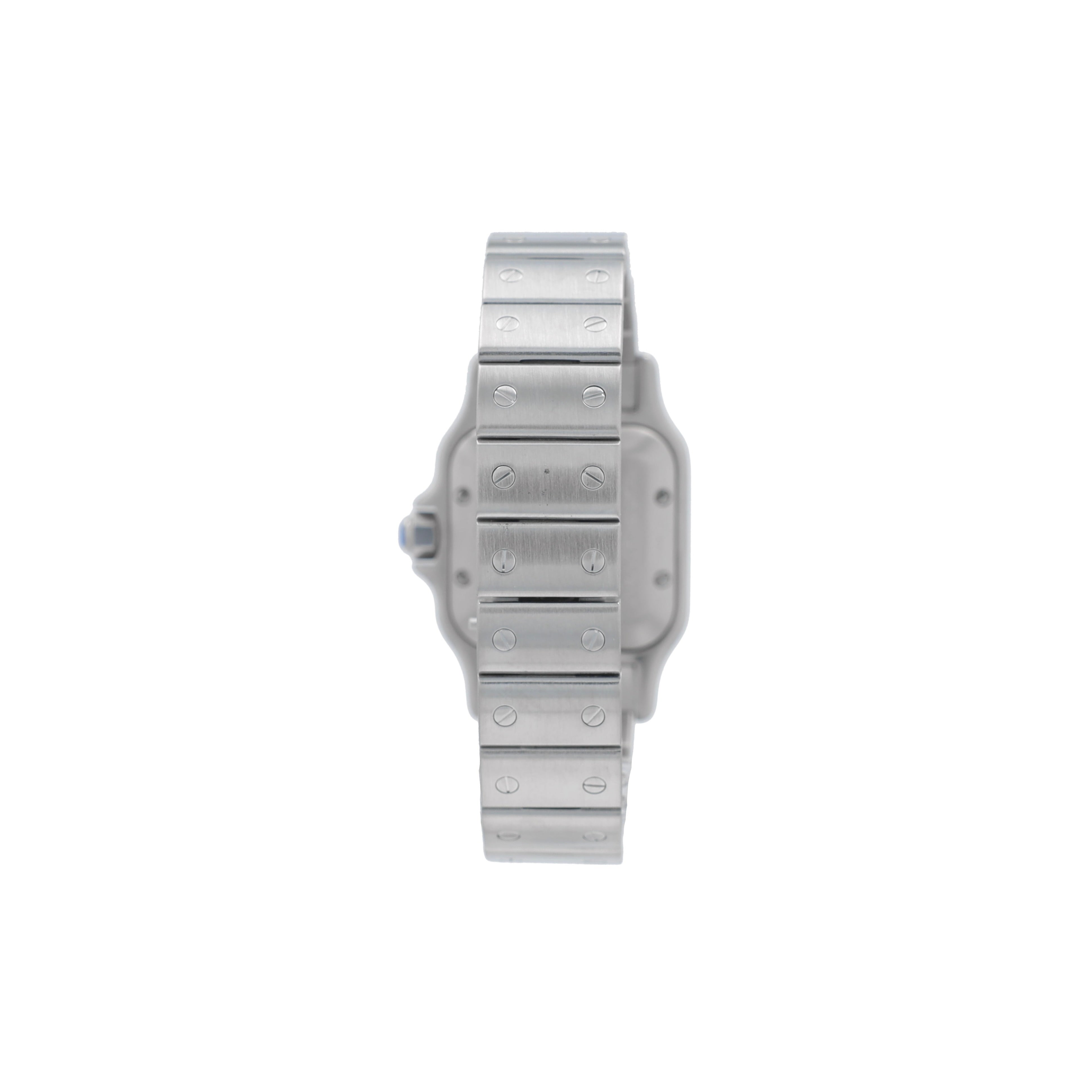 B&P Cartier Santos 2423 24mm White Roman Index Dial Stainless Steel Band - Luxuriant Concierge