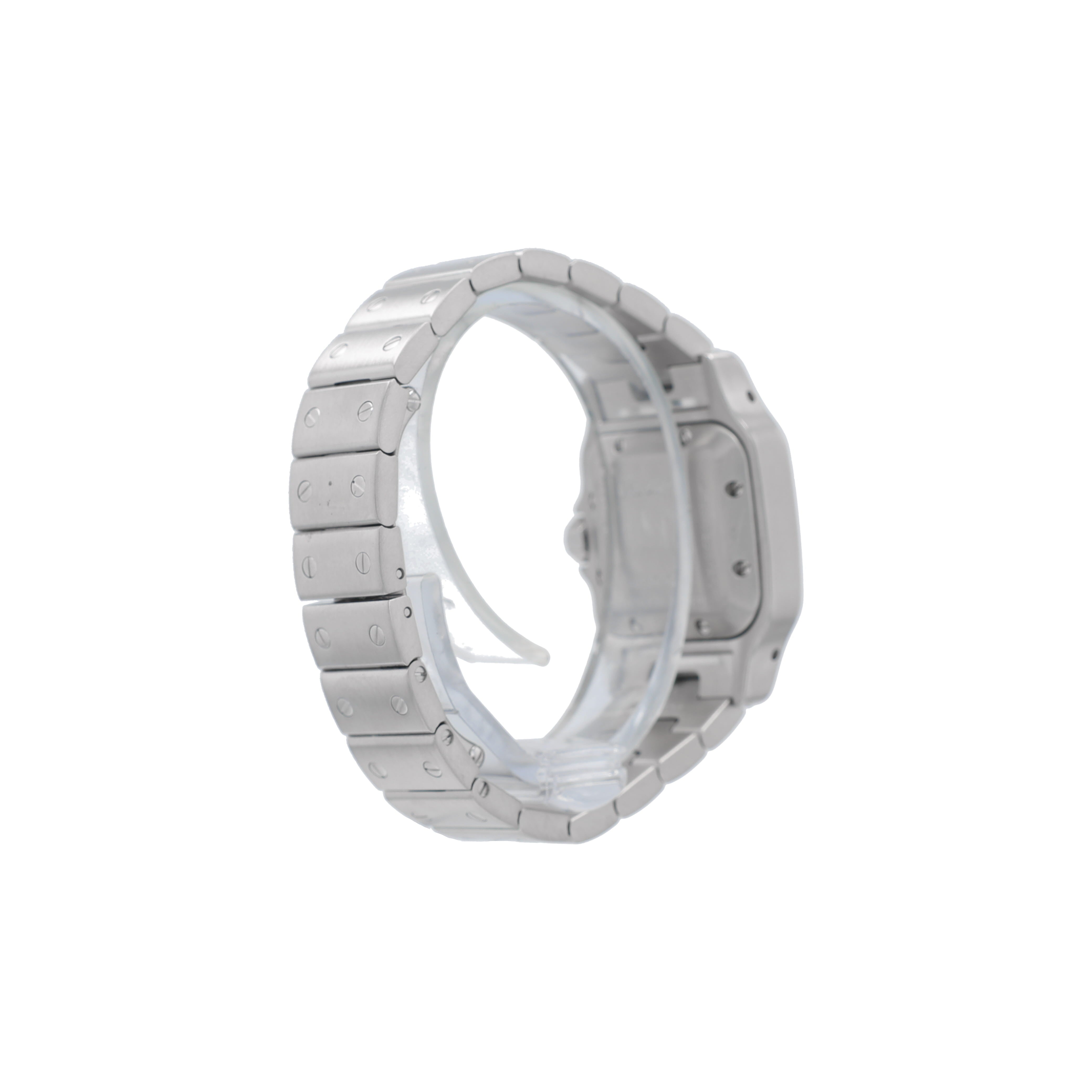 B&P Cartier Santos 2423 24mm White Roman Index Dial Stainless Steel Band - Luxuriant Concierge